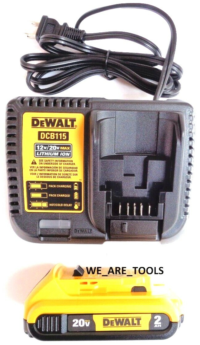 (1) Dewalt 20V DCB203 Battery, (1) DCB115 Charger 2.0 AH 20 Volt