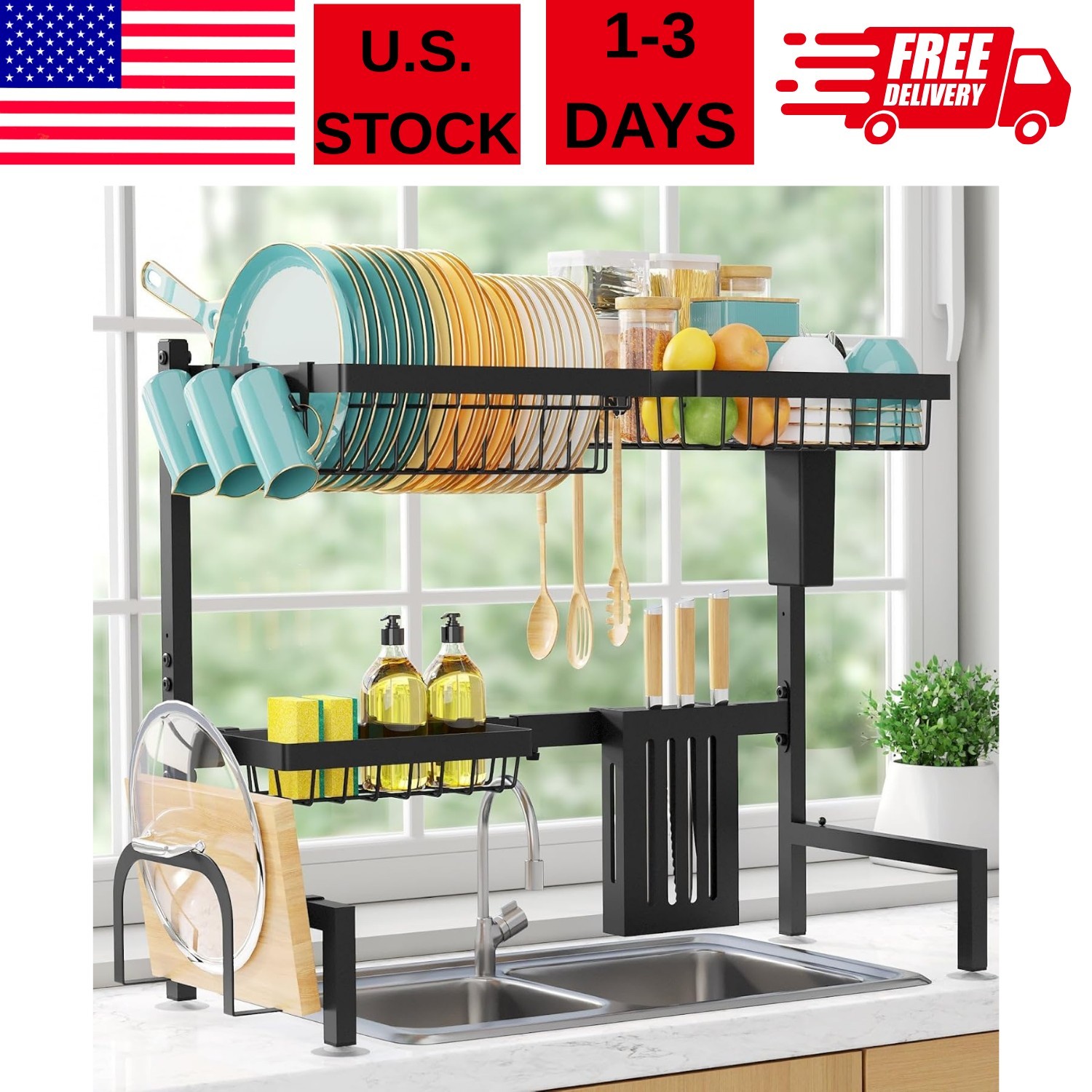 Dish Drying Rack Large Over The Sink Dish Drainer Drying Rack Kitchen Organizers