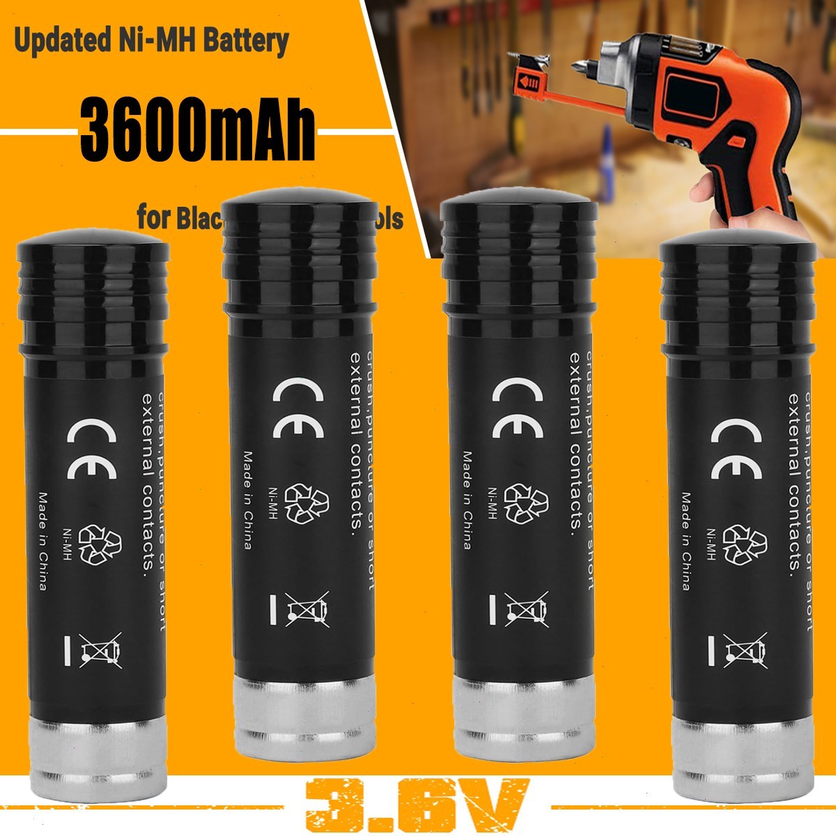 4Pack 3.6V 3.6Ah Ni-MH Battery For Black & Decker VP100 S100 VersaPak VP110 US