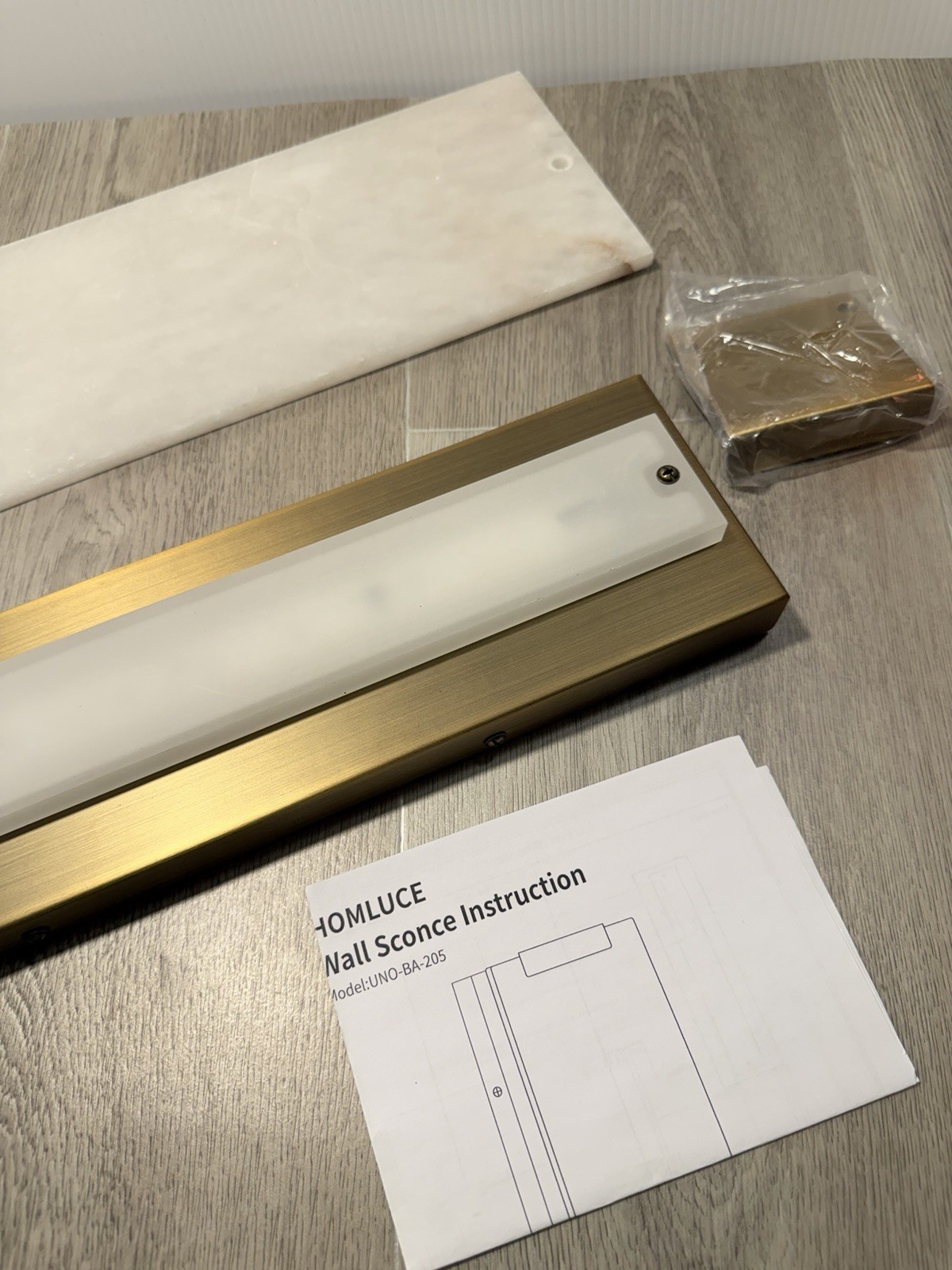 14.2in Alabaster Wall Sconce, Large Natural Marble LED Modern Wall Lamp 12W