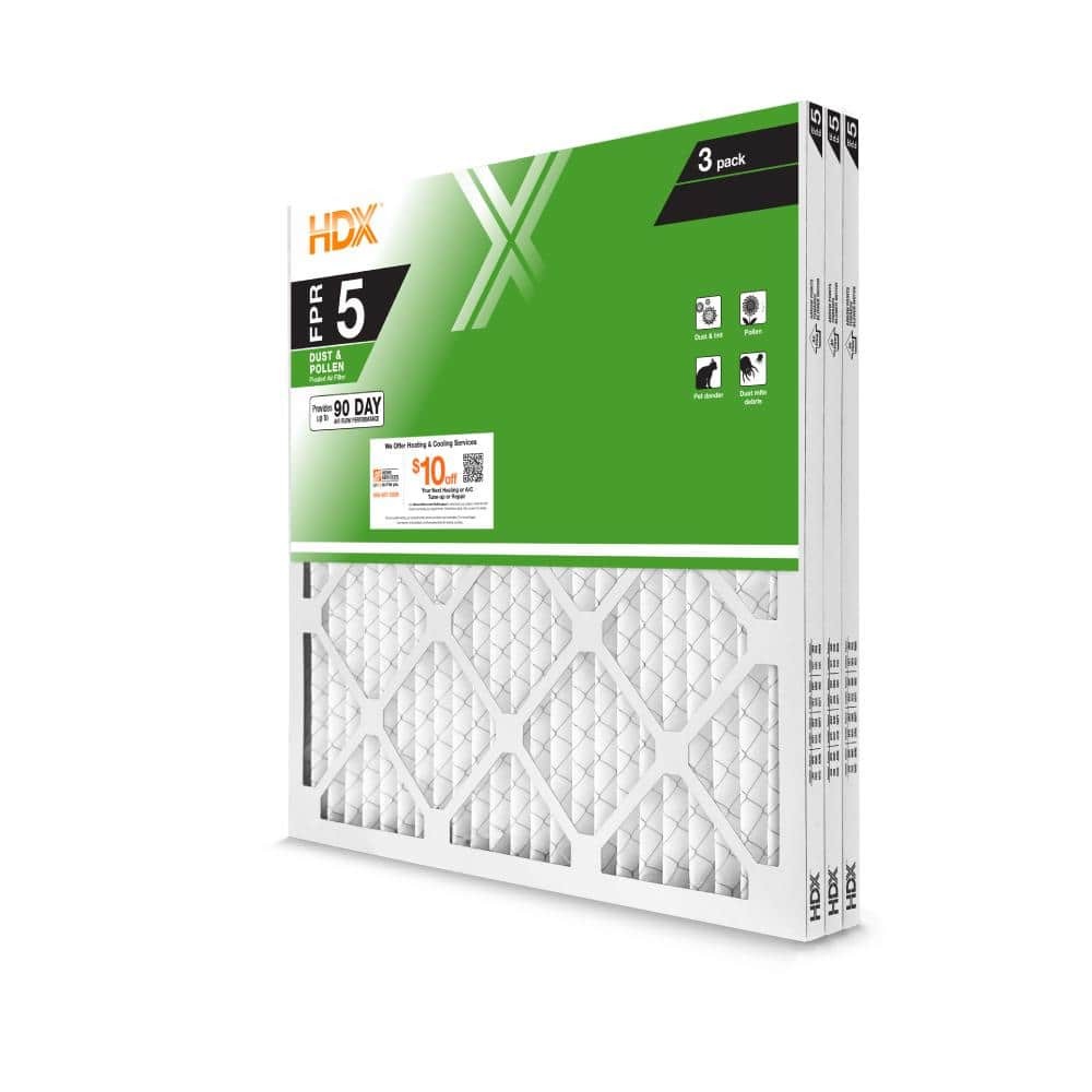 22 In. X 22 In. X 1 In. Standard Pleated Air Filter FPR 5, MERV 8 (3-Pack)