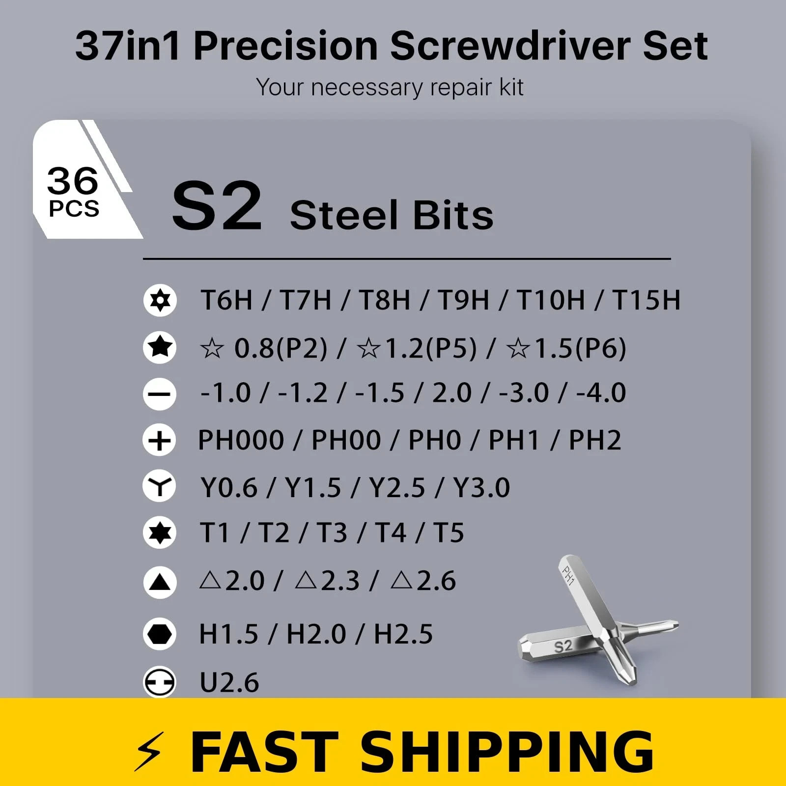 AXTH 37in1 Precision Screwdriver Set – Magnetic Mini Repair Tool Kit – NEW