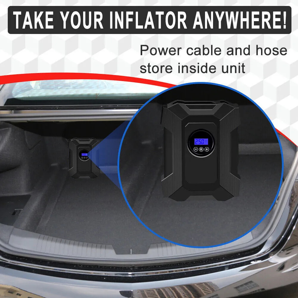 Car Air Tire Pump Inflator Portable Compressor Digital Electric Auto 150PSI 12V