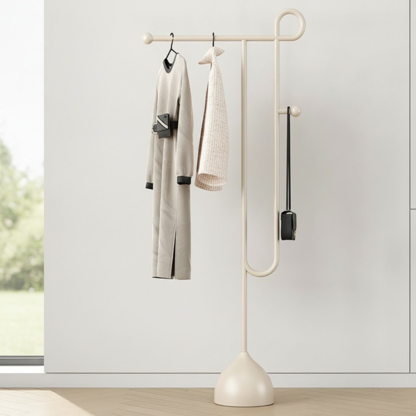 Floor Coat Rack Stable Coat Rack with Weighted Base Modern for Entryway,