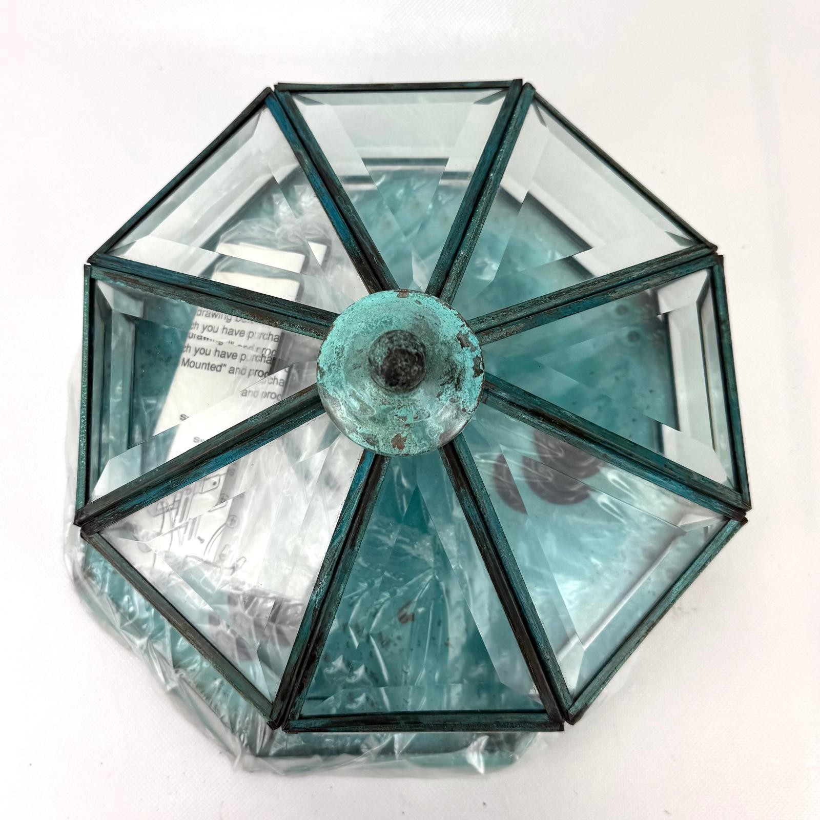 Maxim Lighting Flush Mount Ceiling Light Fixture Octagon Verde Antique Cast Iron