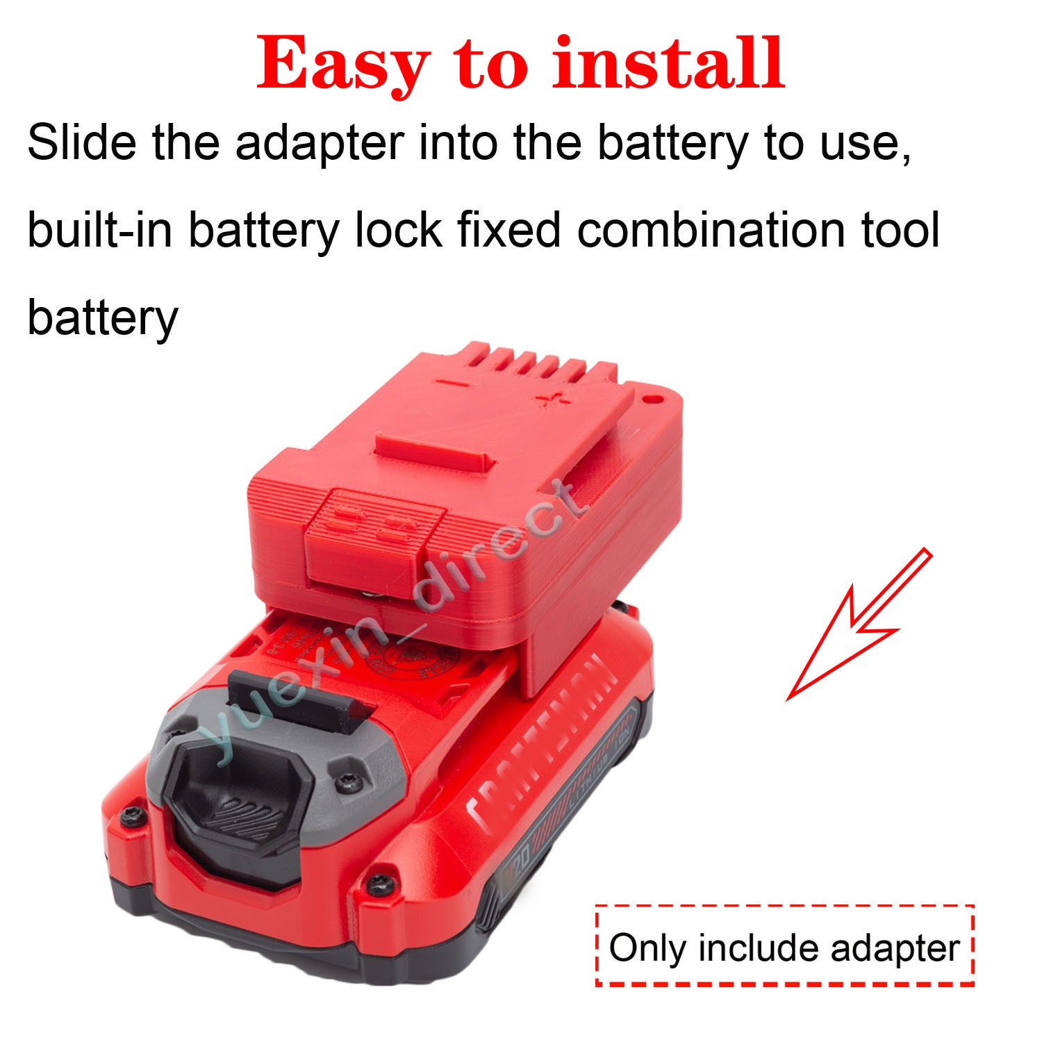 Adapter For Craftsman 20V V20 Lithium-ion Battery to for Bauer 20V Cordless Tool