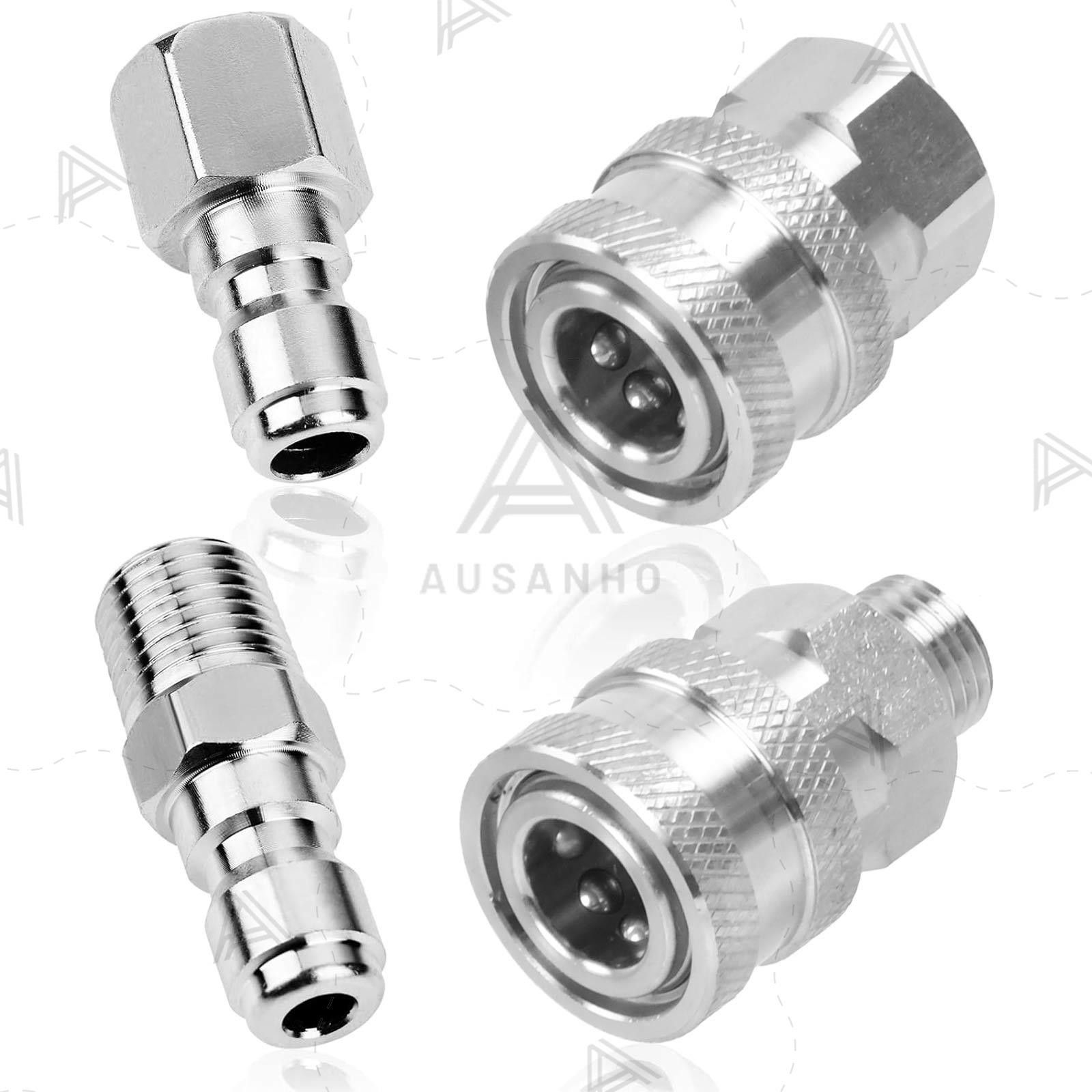 2 Sets NPT 1/4 Inch Pressure Washer Coupler Quick Connect Plug Fitting Adapter