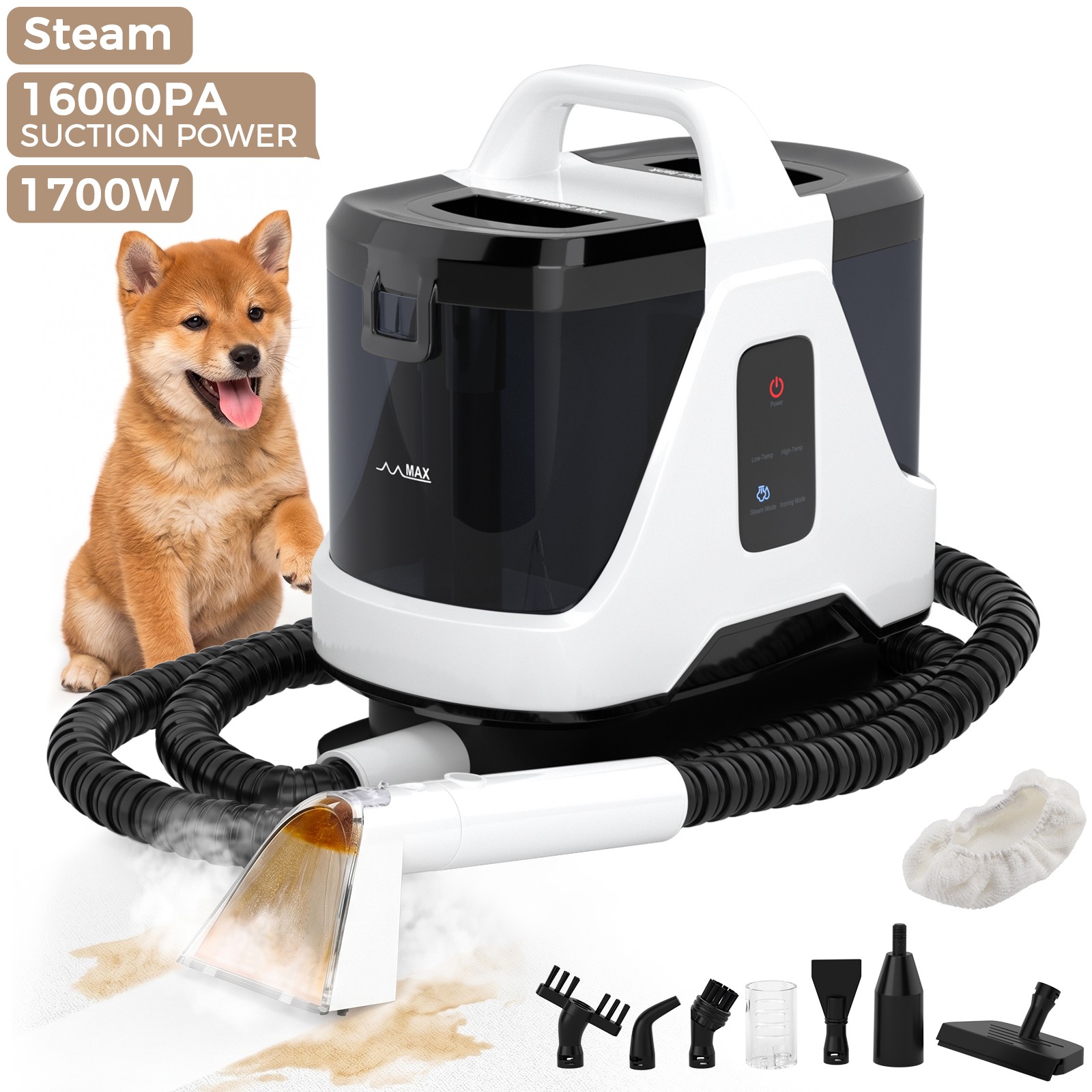 1700W High Power Steam Cleaner Portable Carpet and Upholstery Stain Remover A7