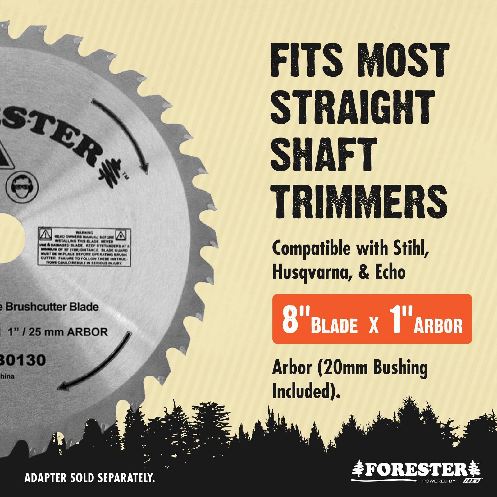 FORESTER Carbide Tip Brush Cutter Blade for Weedeater | 8in x 40 Tooth | Fits…