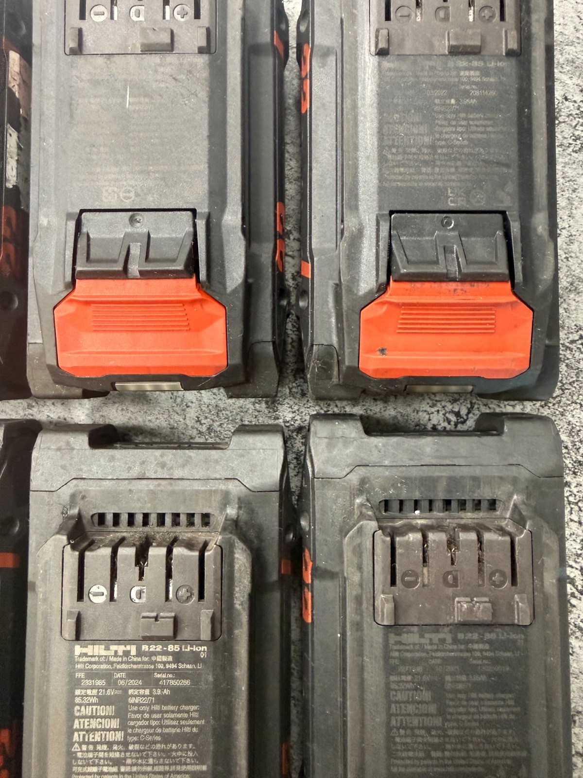 7 Hilti B22-85 21.6V Li-ion Nuron Batteries with Hilti c 4-22 charger !!-