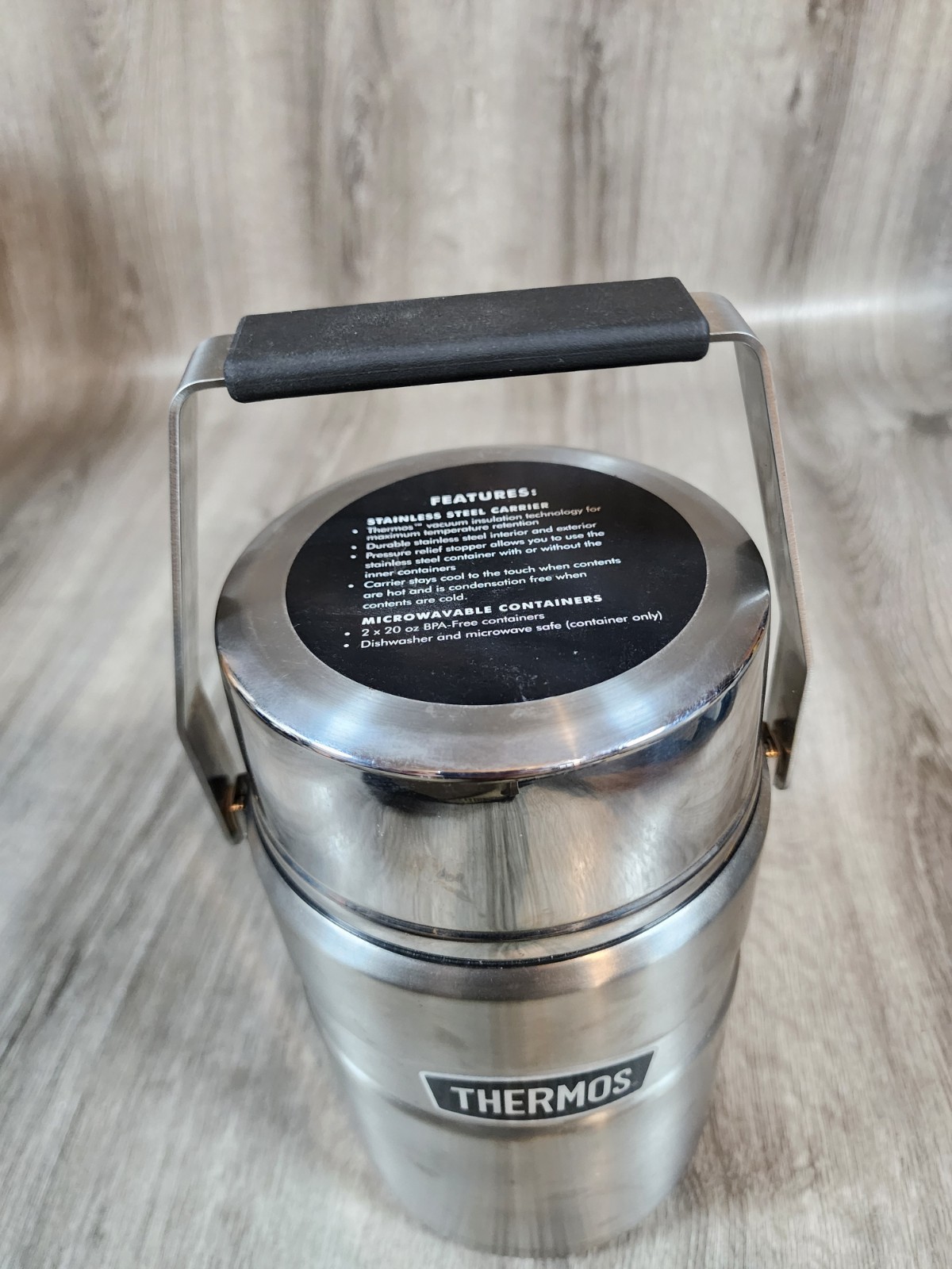 Thermos Stainless King 47 oz Food Jar SK3030 w/ 2 Containers Big Boss Style