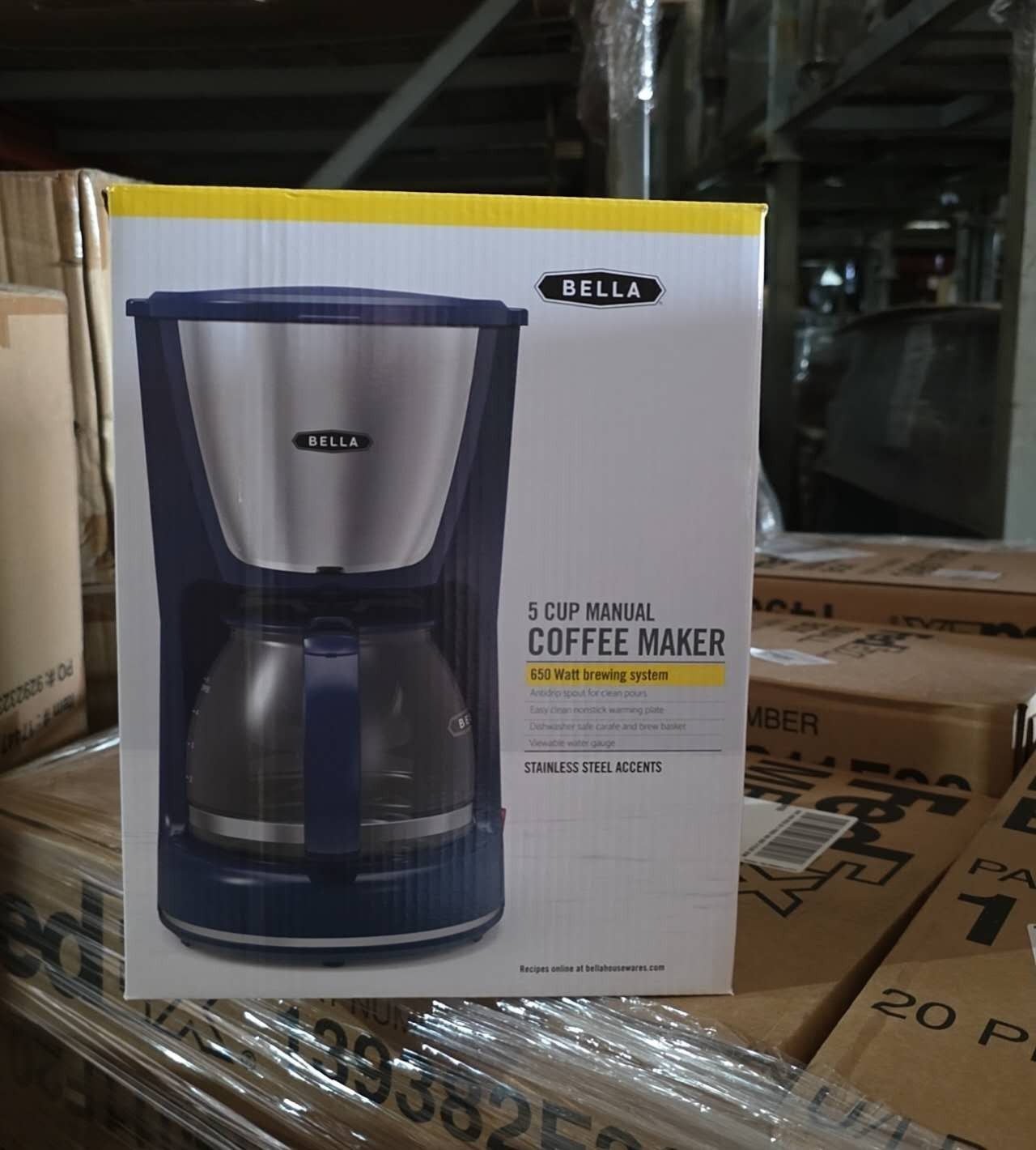 Bella 5-Cup Manual Coffeemaker – Blue
