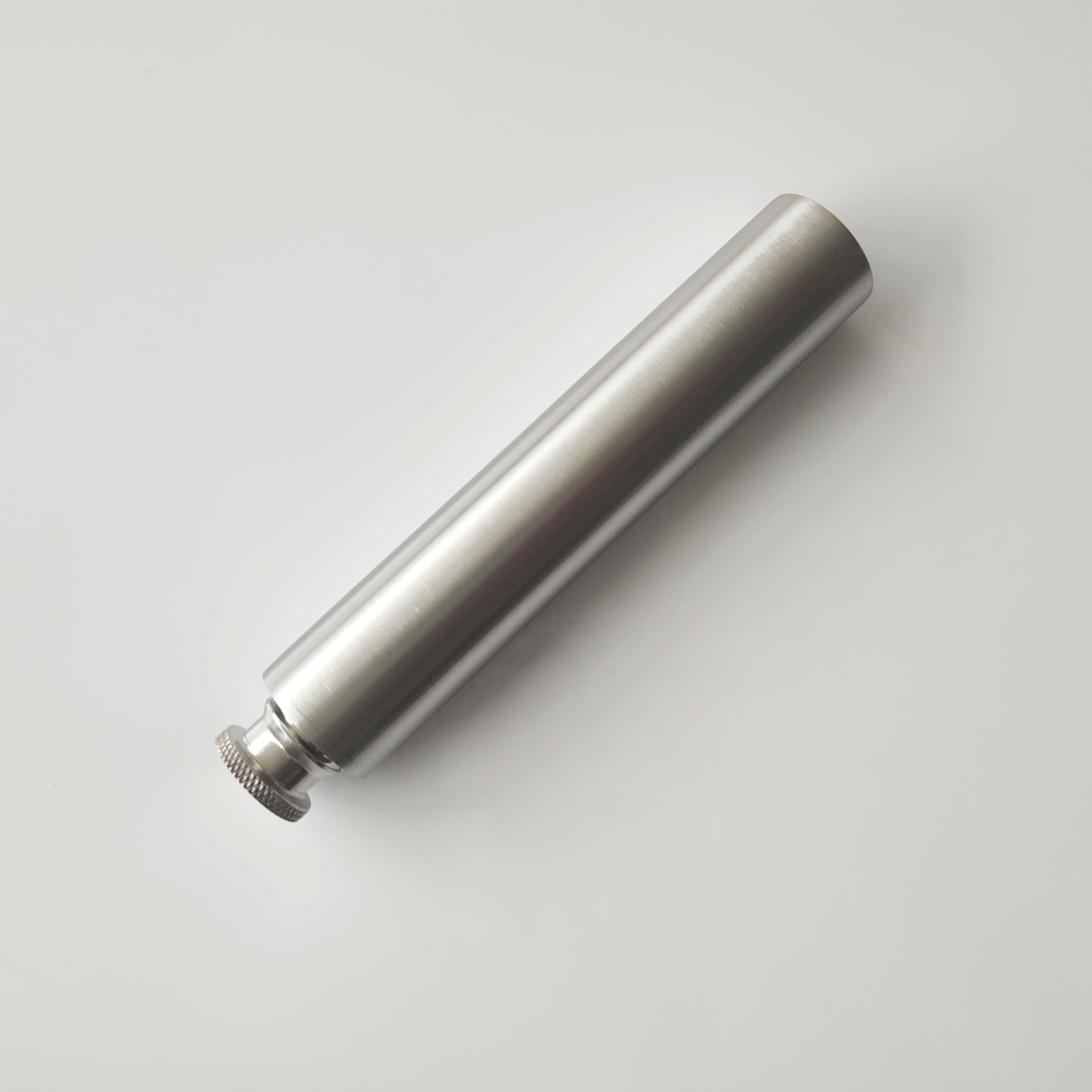 CNFLASK Stainless Steel 2oz Flat Bottom Tube Flask bottom, Brush Finish