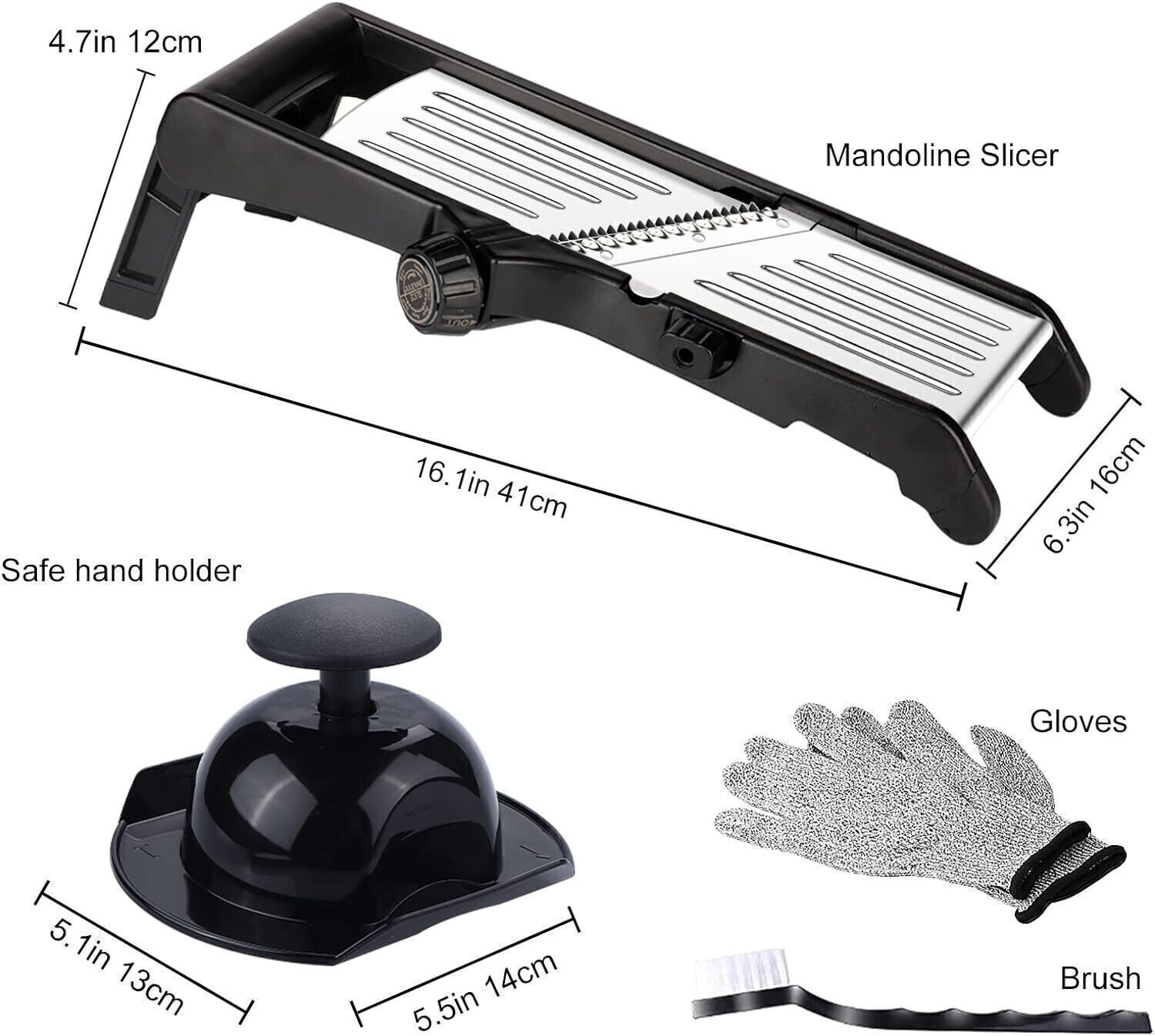 Adjustable Mandoline Food Slicer – Stainless Steel Kitchen Potato, Carrot, Onion