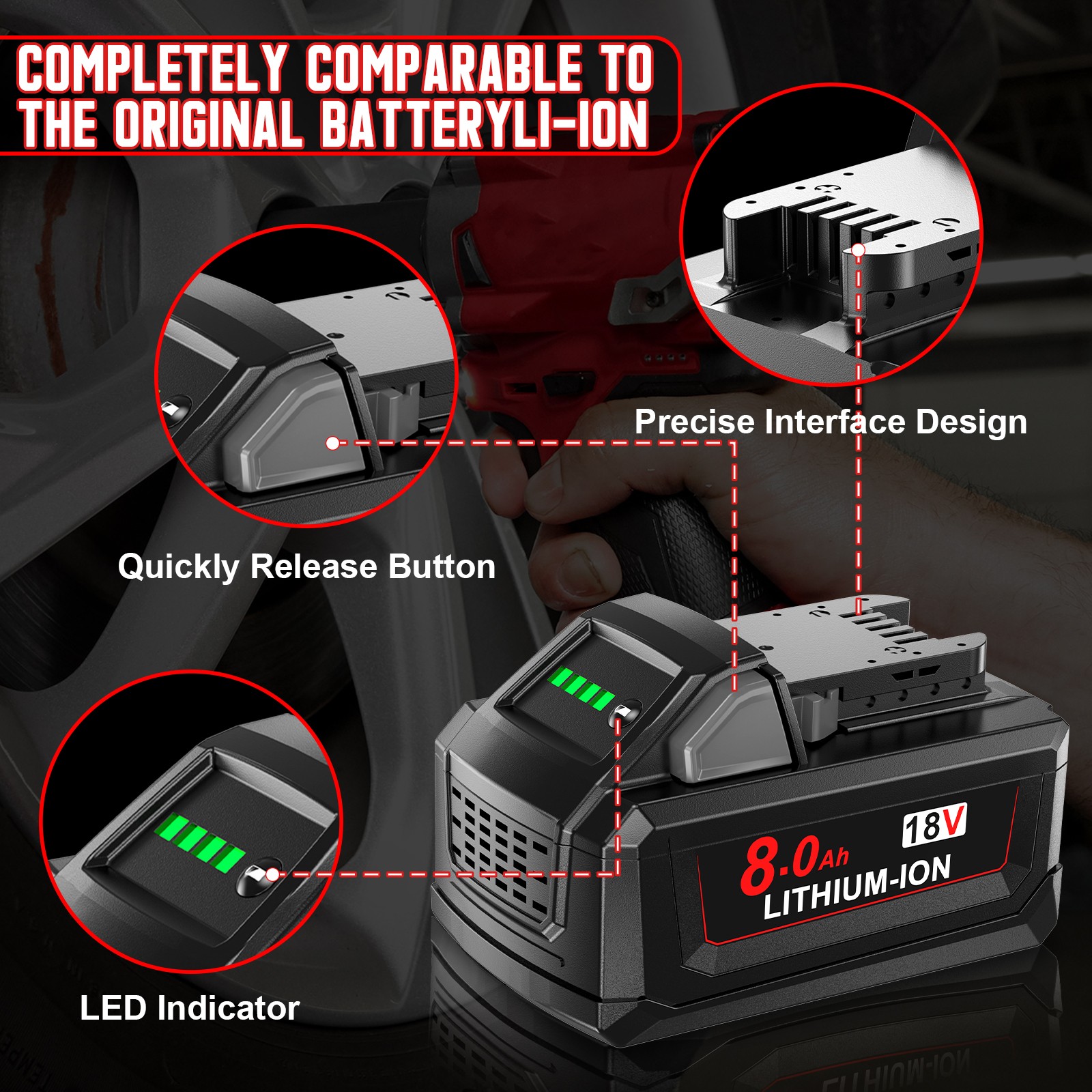 NEW Battery/Charger For Milwaukee for M18 8.0Ah Extended Lithium 18V 48-11-1880