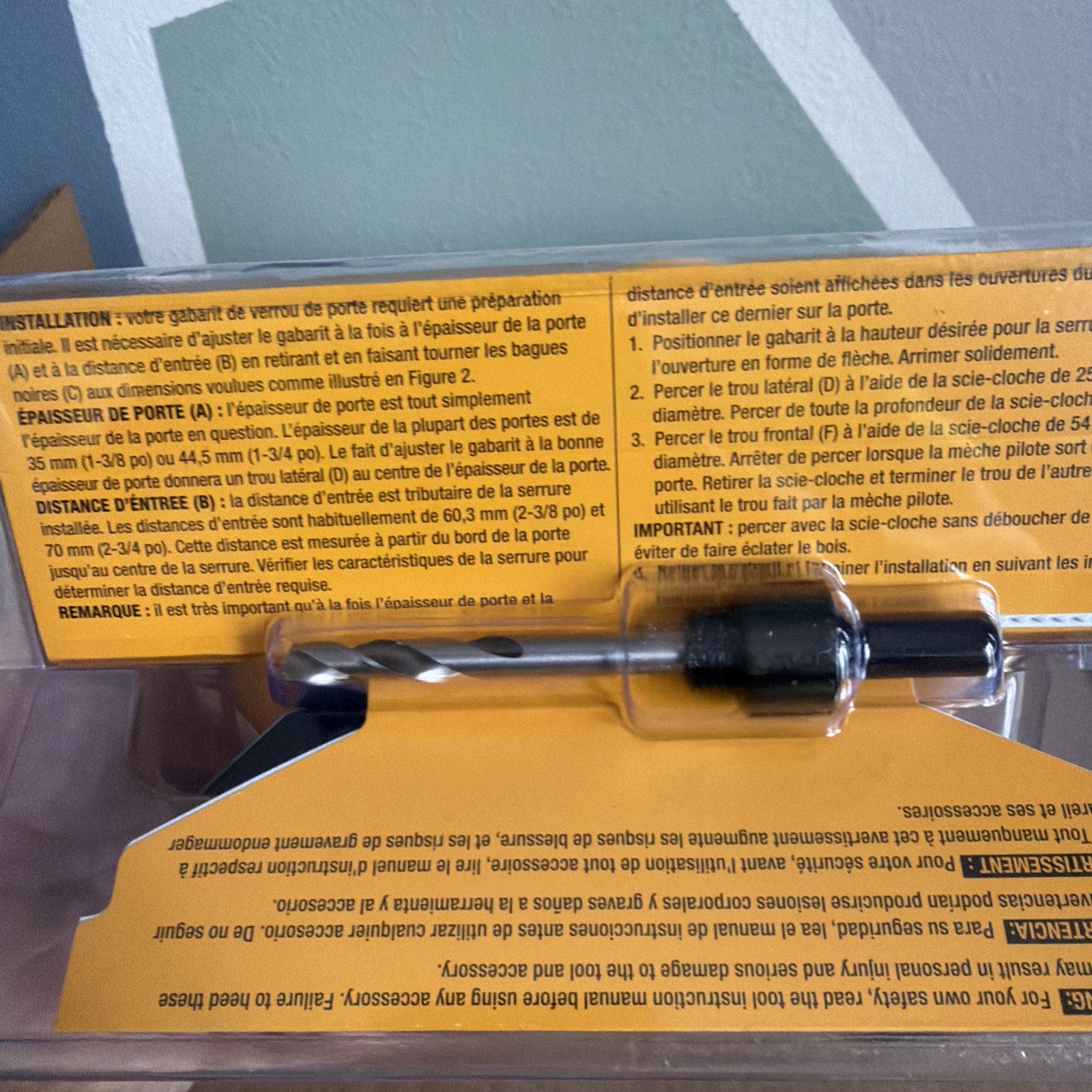 Dewalt Door Lock Installation Kit D180004 Bi-Metal Hole Saws Brand New