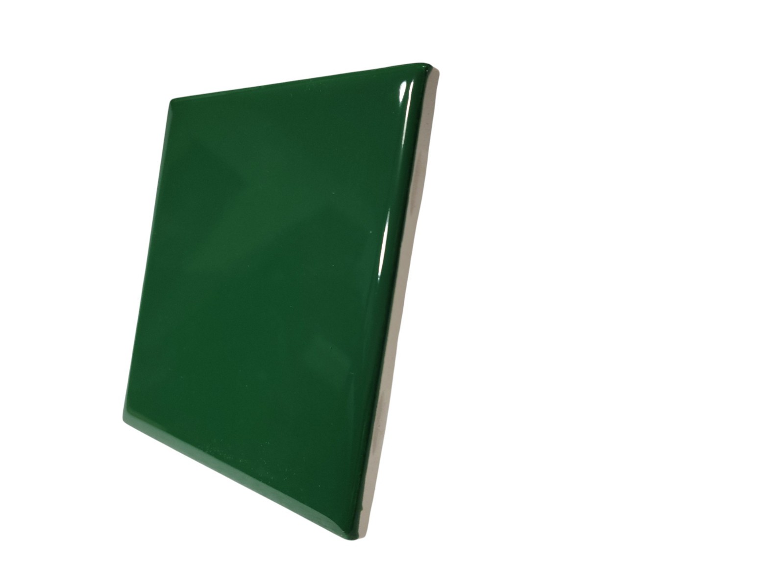 Emerald Green Ceramic Tile 4.25 inch Subway Square Vintage Mid Century Modern