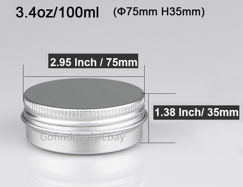 Aluminum Round Metal Tins,Storage Jar Candle Lip Balm Cosmetic Sample Containers