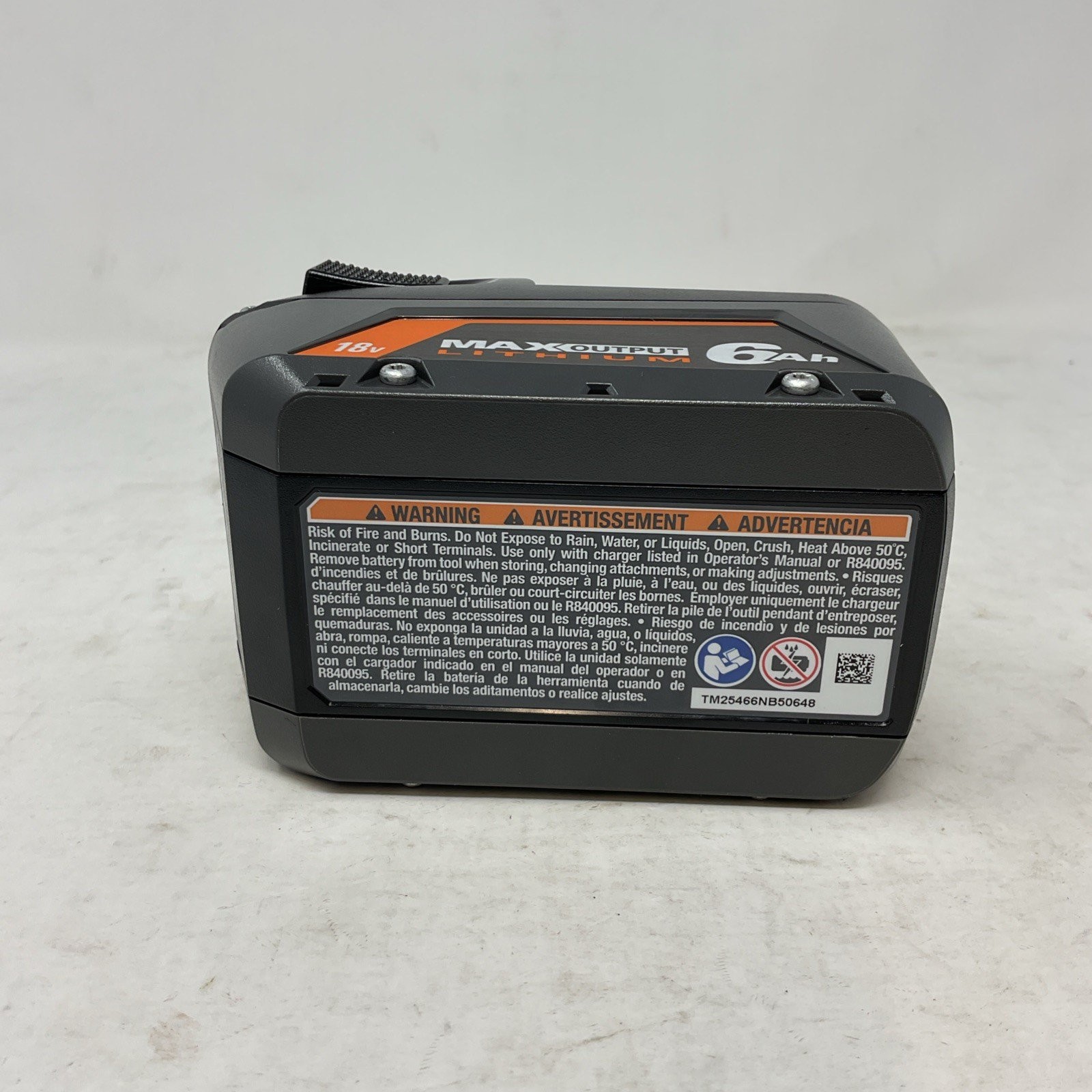 Ridgid 18V Volt Max Output 6 Ah Lithium Ion Battery Model R840060