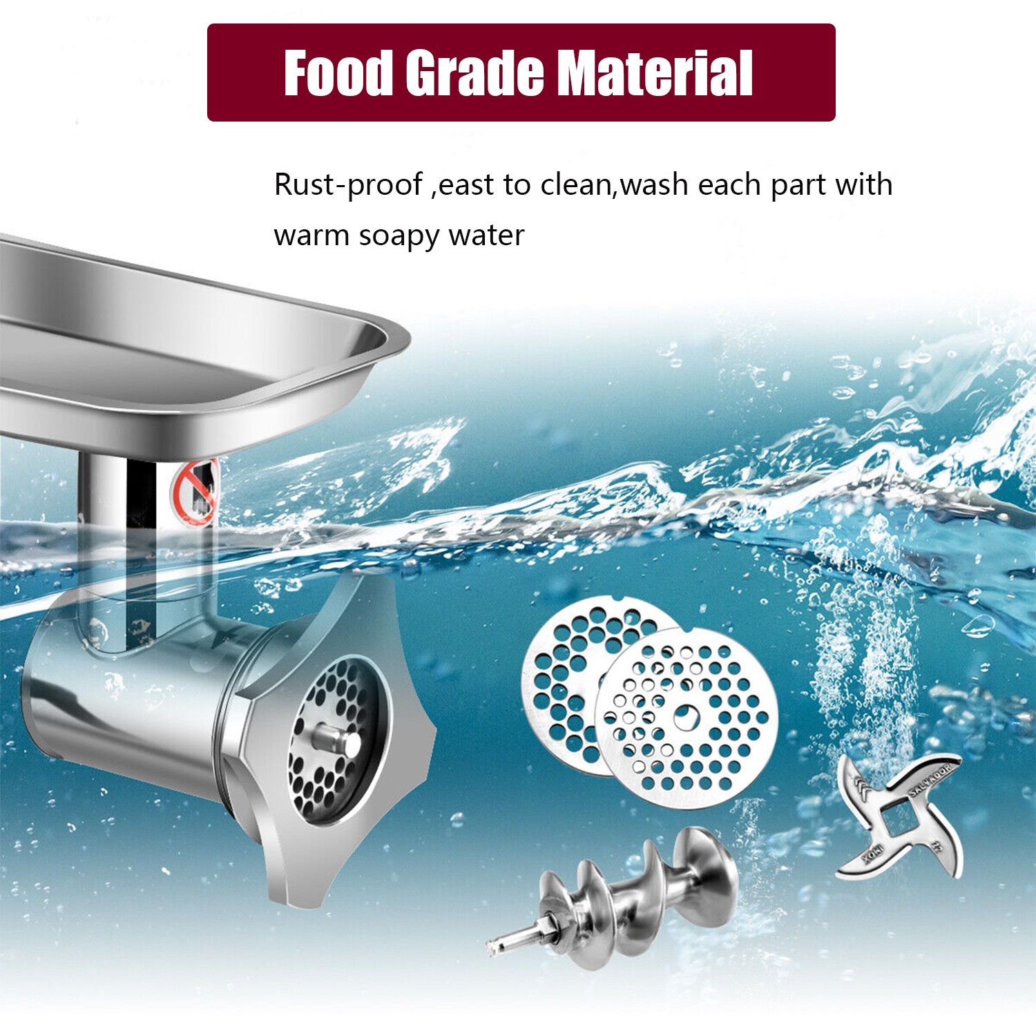 2800W Heavy Duty Commercial Electric Meat Grinder Sausage Maker Mincer Stuffer