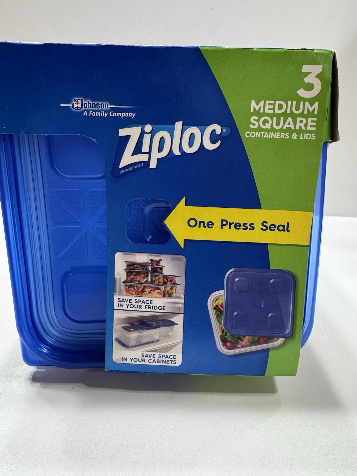 9 SETS Ziploc One Press Seal Large Rectangle/ Med Square/ Sm Square Containers