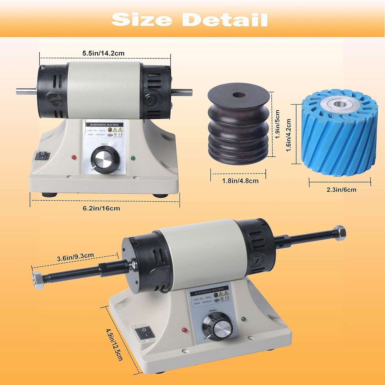 Leather Burnishing Machine Edge Grinding Polisher 8000RPM 110V Tool