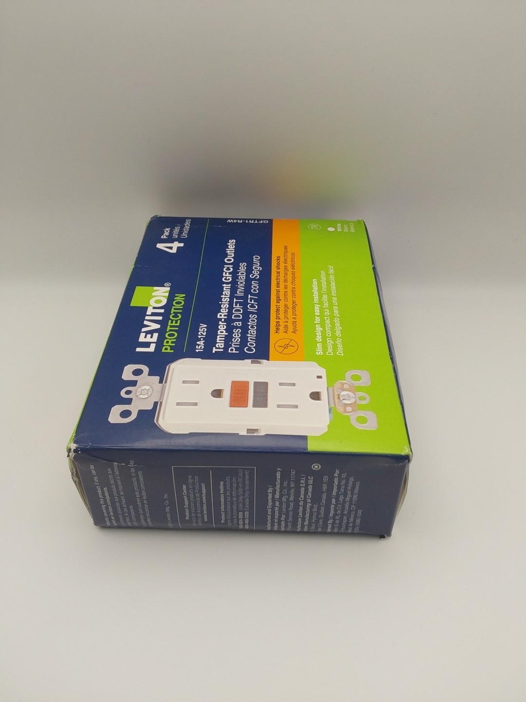 Leviton 15A 125V Tamper Resistant GFCI Outlet – White (4 Pack) GFTR1-R4W New D3
