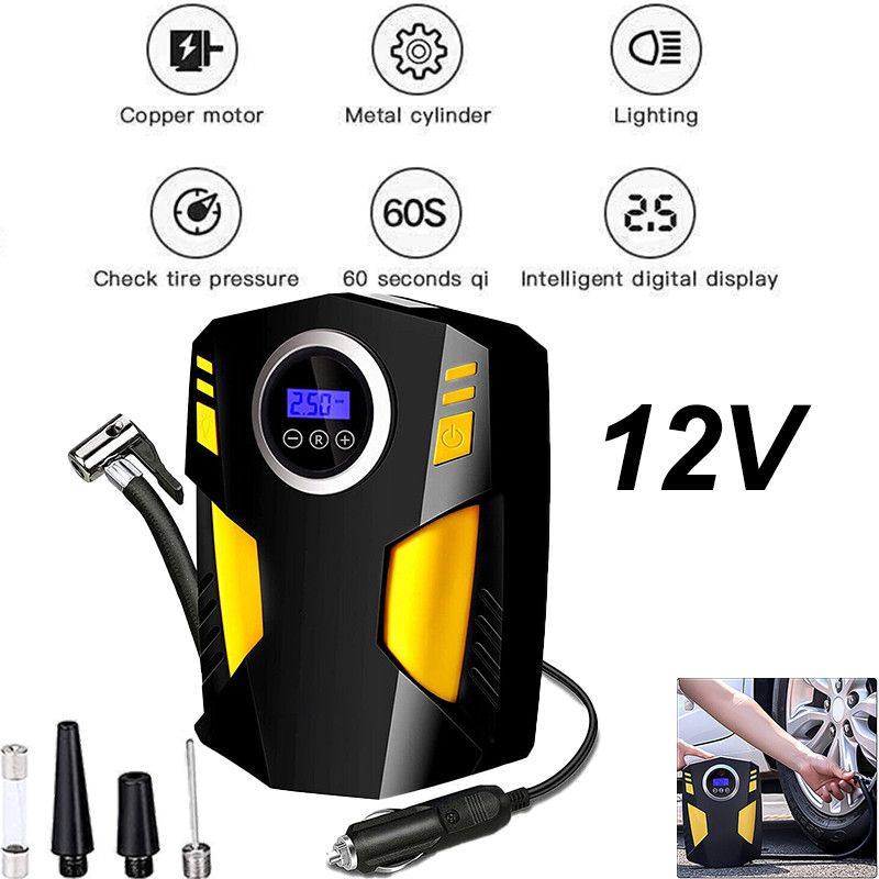 Car Air Tire Pump Inflator Compressor Digital Electric Auto Portable 150PSI 12V