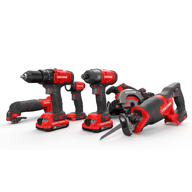 CRAFTSMAN V20 20-volt Max 6-Tool Power Tool Combo Kit with Soft Case (2-Batterie
