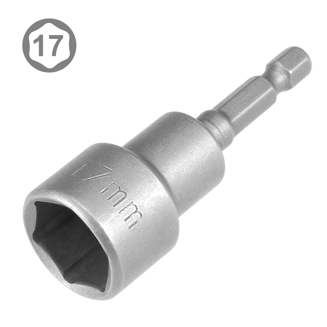 2pcs 1/4″ Quick-Change Hex Shank 17mm Magnetic Nut Setter Driver Drill Bit