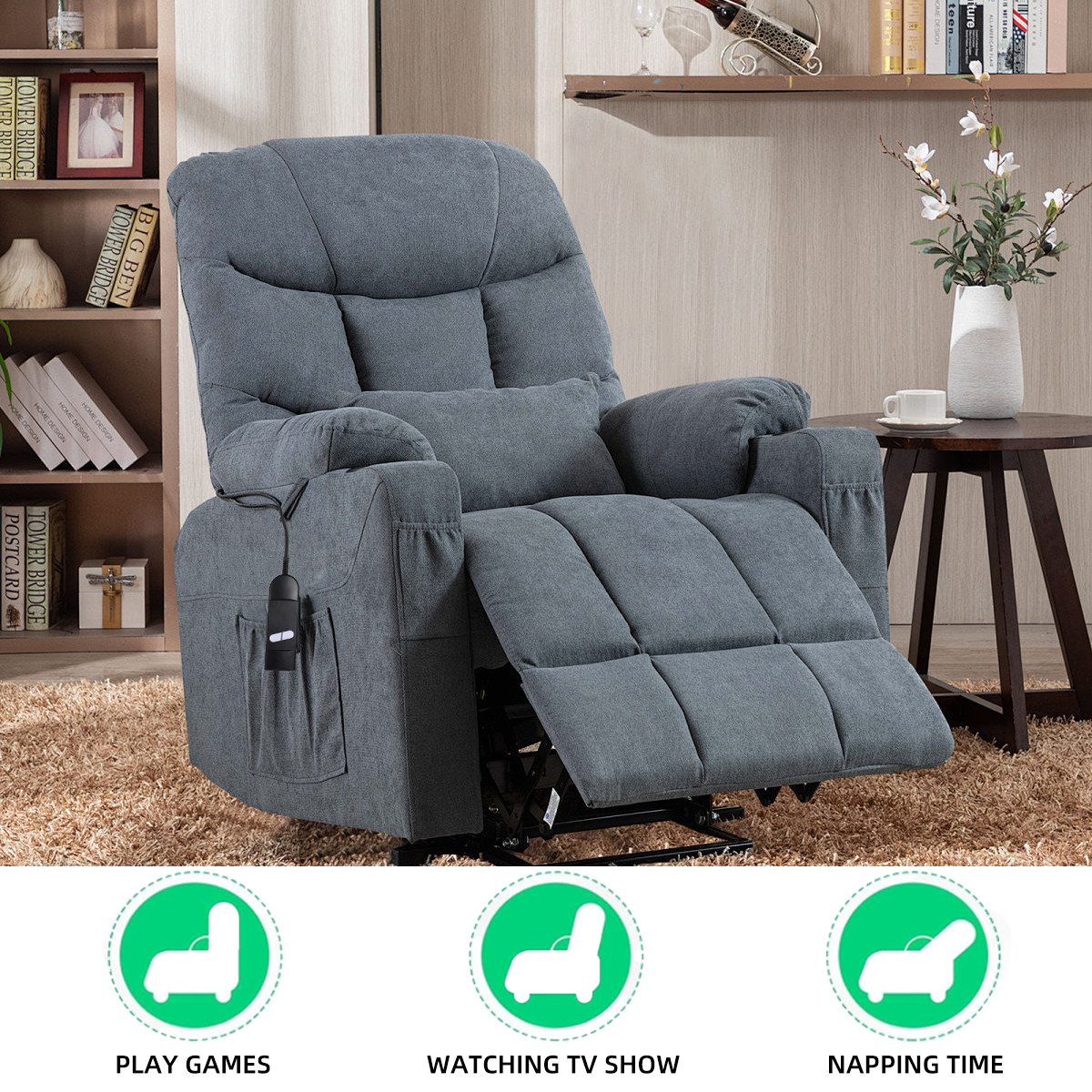 Recliner Remote Hand Control 2 Button 5 Pin for Electric Power Lift Sofa Chair
