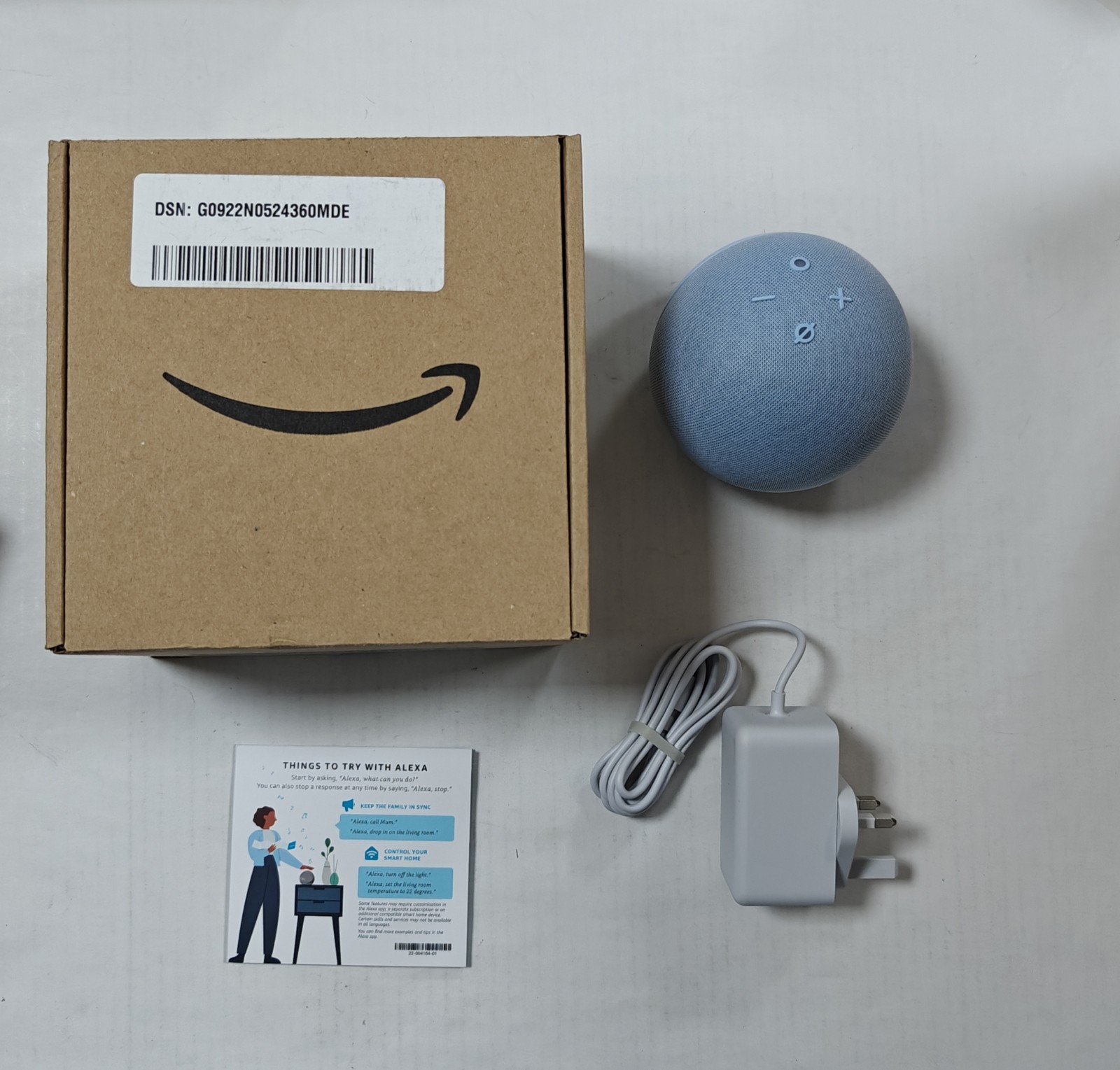 Amazon Echo Dot 5th Gen Smart Speaker with Clock Alexa WiFi BT – Cloud Blue