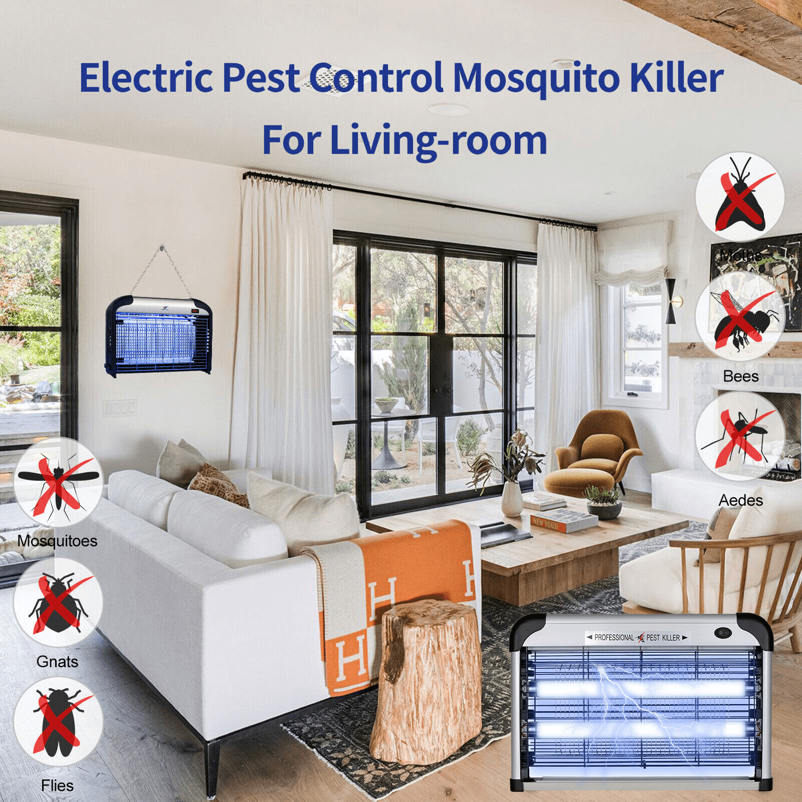 Lamp Insect Killer Mosquito Zapper Bug Pest Fly Trap Electric Indoor Light Lawn