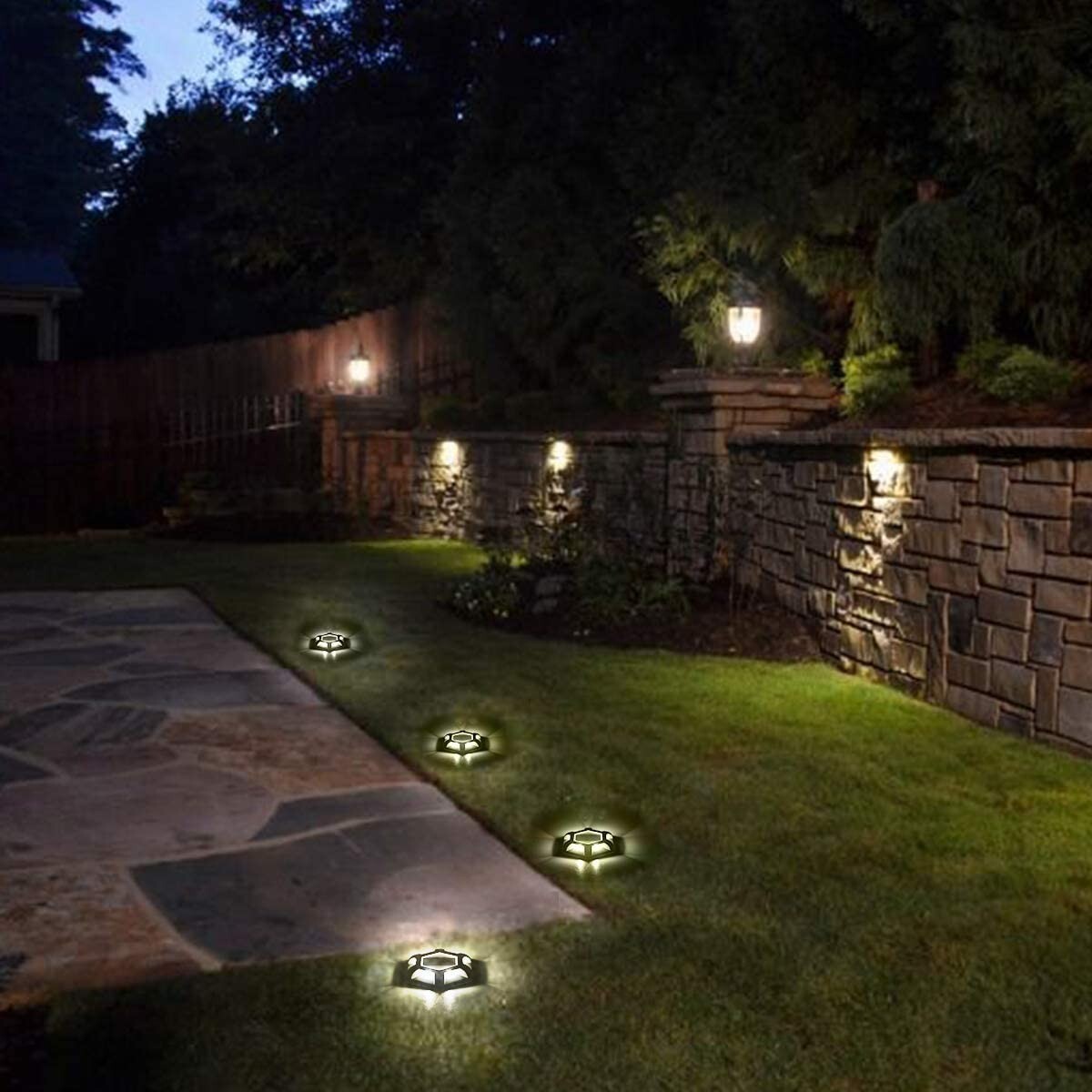 T-SUN 8PACK Outdoor Solar Deck Lights LED Dock Waterproof Light Driveway Pathway