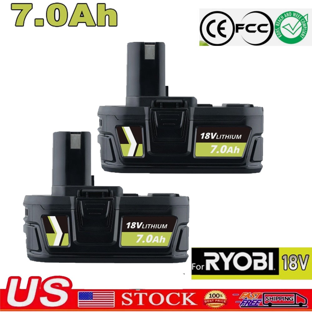 2PACK 7.0Ah For RYOBI 18V Battery One Plus High Capacity P108 Lithium-Ion P102