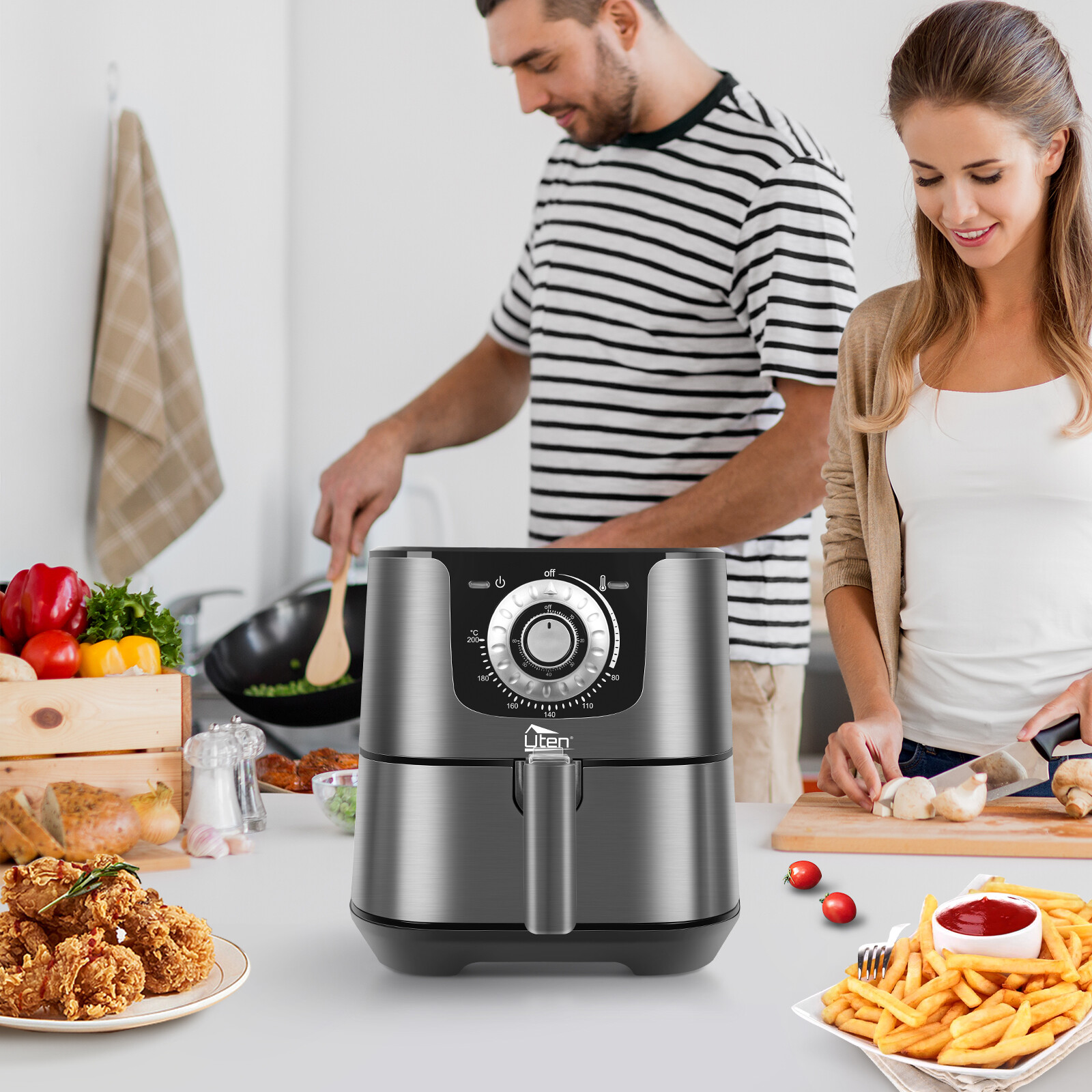 Digital Air Fryer 5Qt 1700W Programmable Rapid Circulation Healthy Cooking New