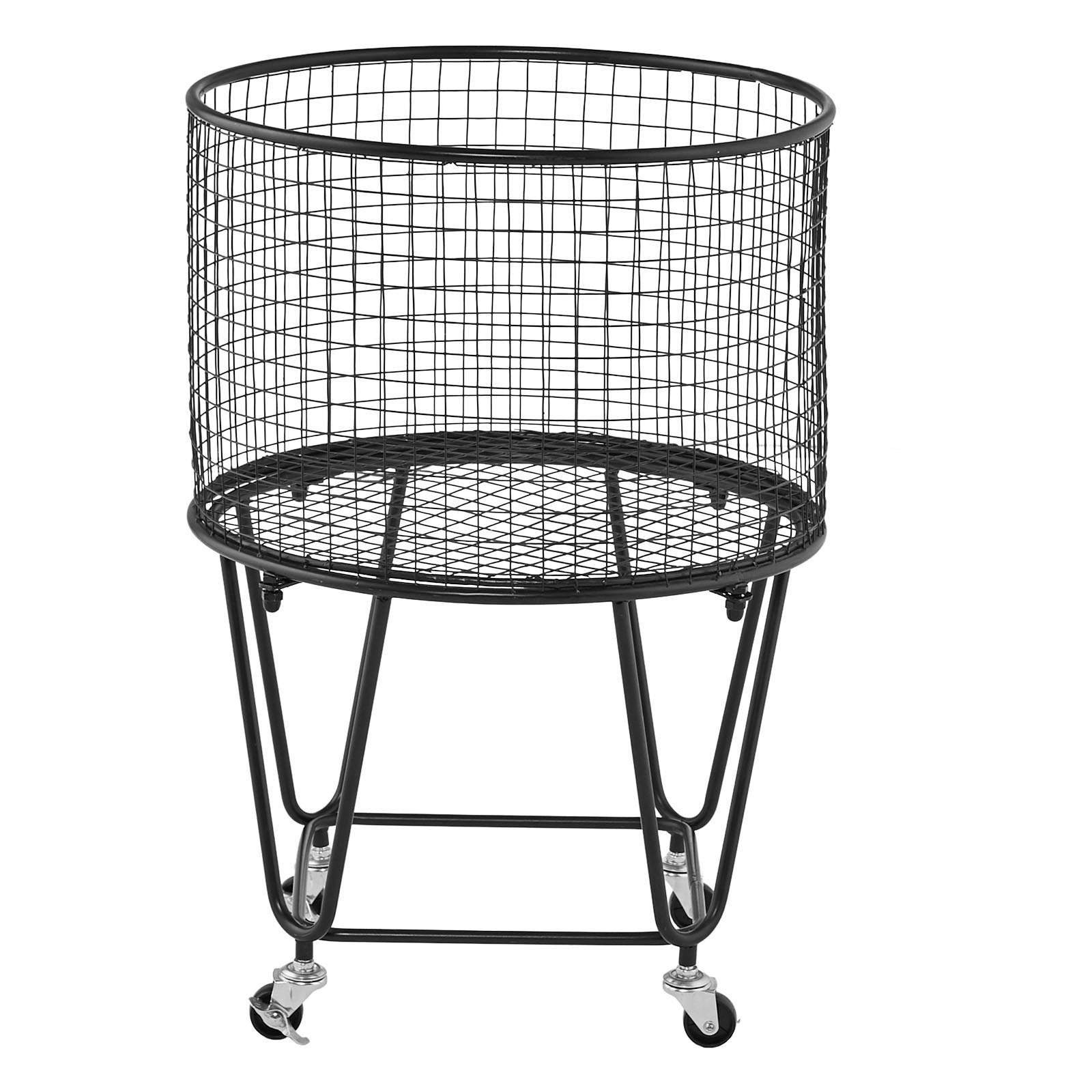 VEVOR Laundry Cart, Rolling Round Grocery Utility Cart with 360° Swivel Wheels,