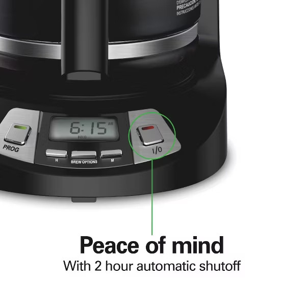 Hamilton Beach 12 Cup Programmable Coffee Maker Black 46290: Drip Coffee Machine