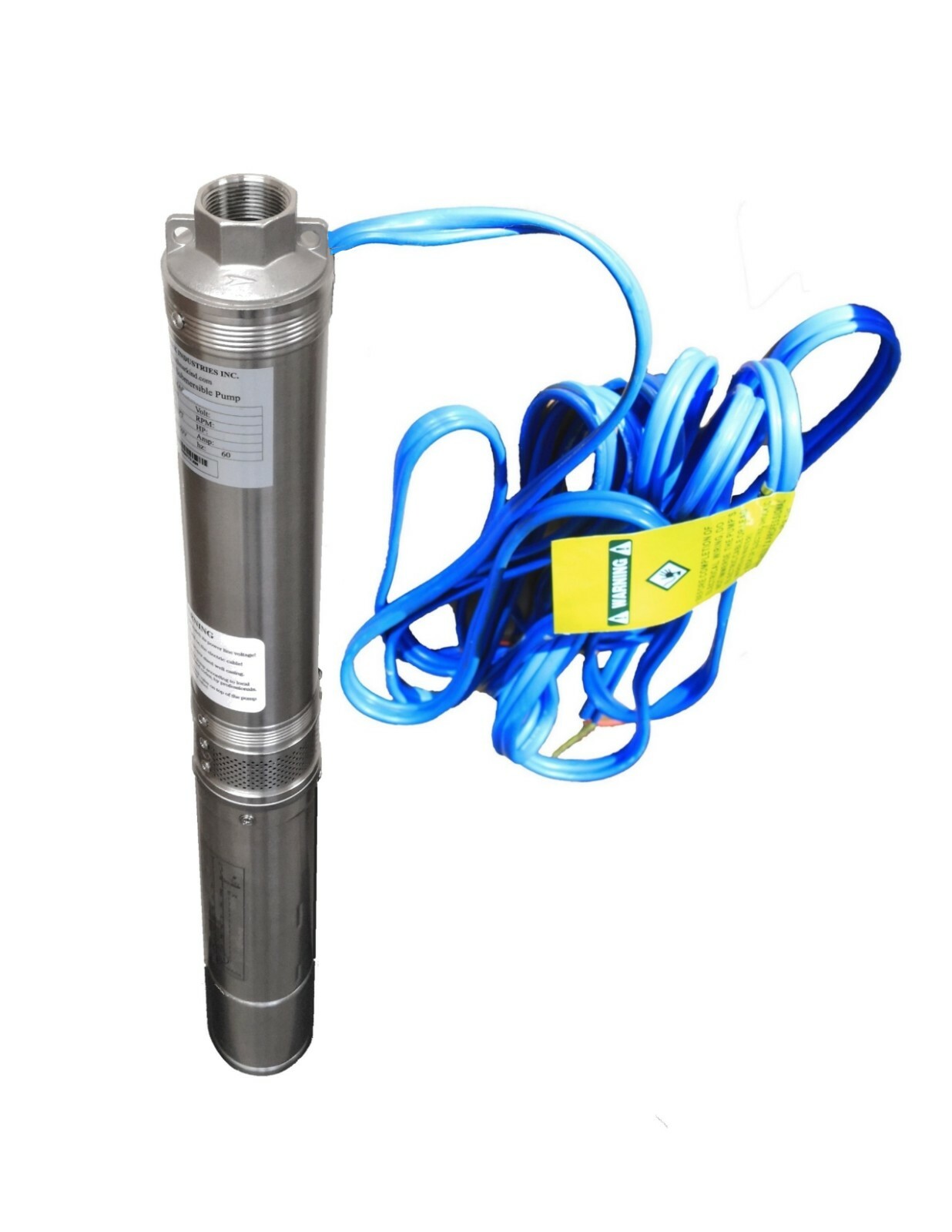 Submersible Pump, 3.5″ Deep Well, 1 HP/220V, 33 GPM/207′, all S.S. Hallmark Ind