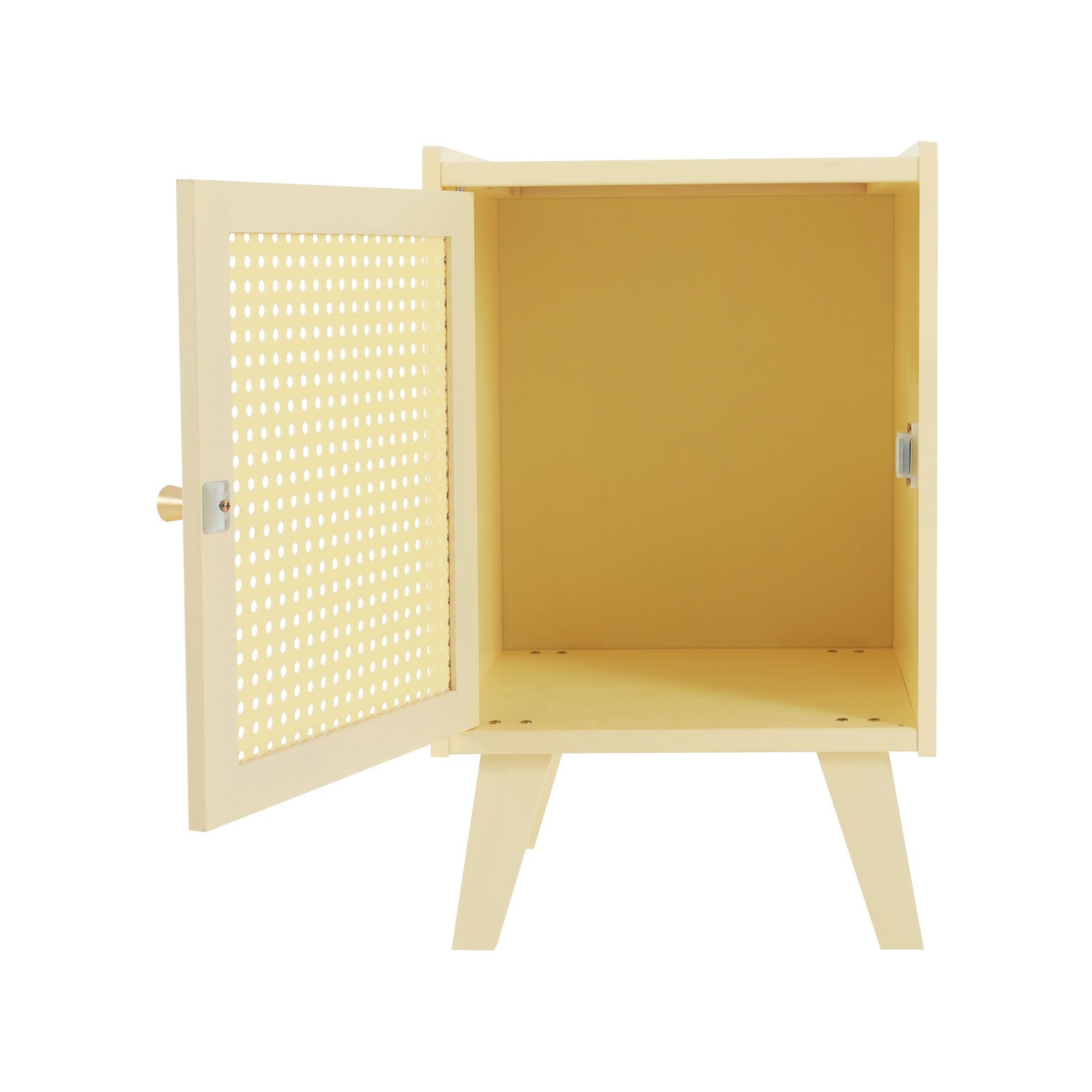 Bamboo Bedside Table End Table Storage Modern Bedside Table 12.2×11.81×20.07 in