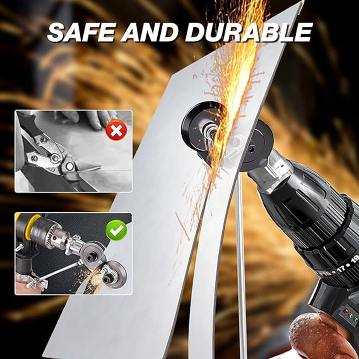 Electric Drill Plate Cutter Sheet Metal Nibbler Precise Cutting Sheet Cutter US