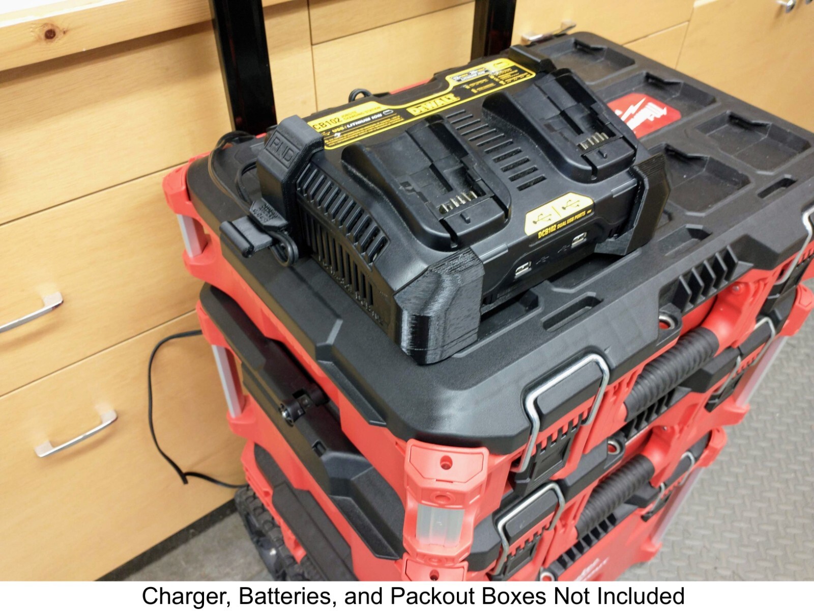 Packout Mount for DeWalt DCB102 Dual Port Charger **CHARGER NOT INCLUDED**