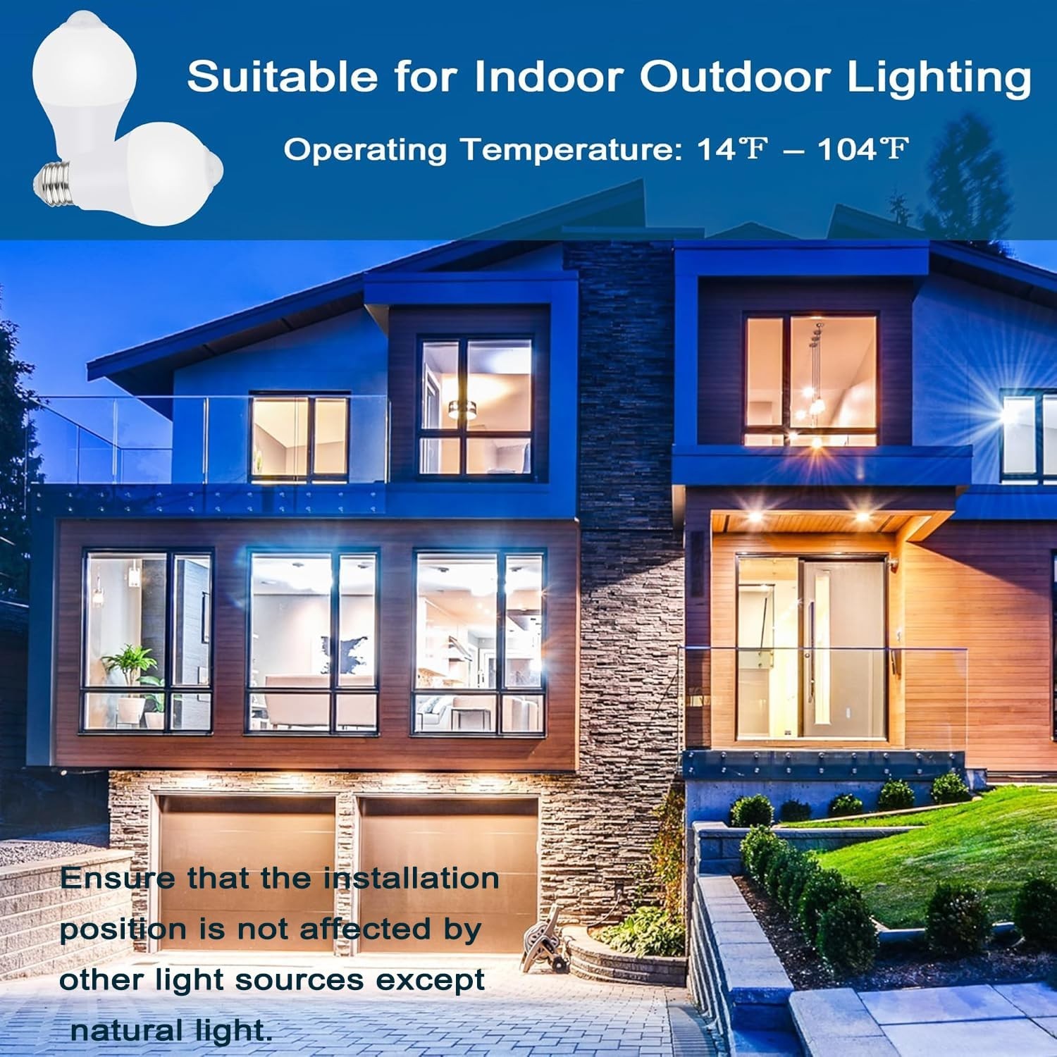 6-Pack Motion Sensor Light Bulb Dusk to Dawn LED 9W (60W Eq) E26 PIR Security
