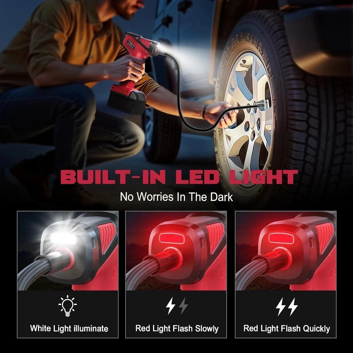 Cordless Tire Inflator Air Compressor for Milwaukee 18V Battery 150PSI Tool Only