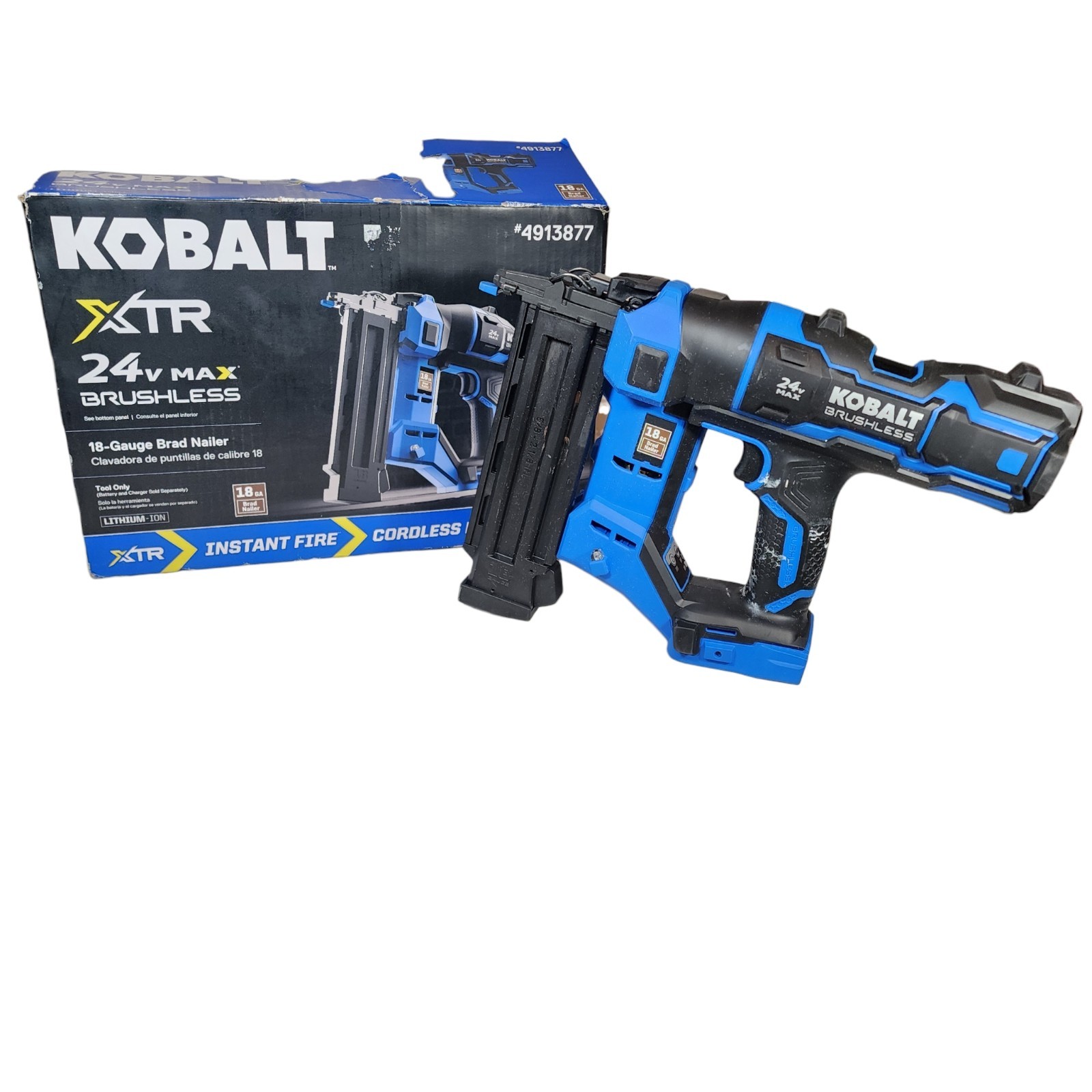 Kobalt XTR 24V Max KNA 124B-03 18-Gauge Cordless Straight Brad Nailer Tool Only