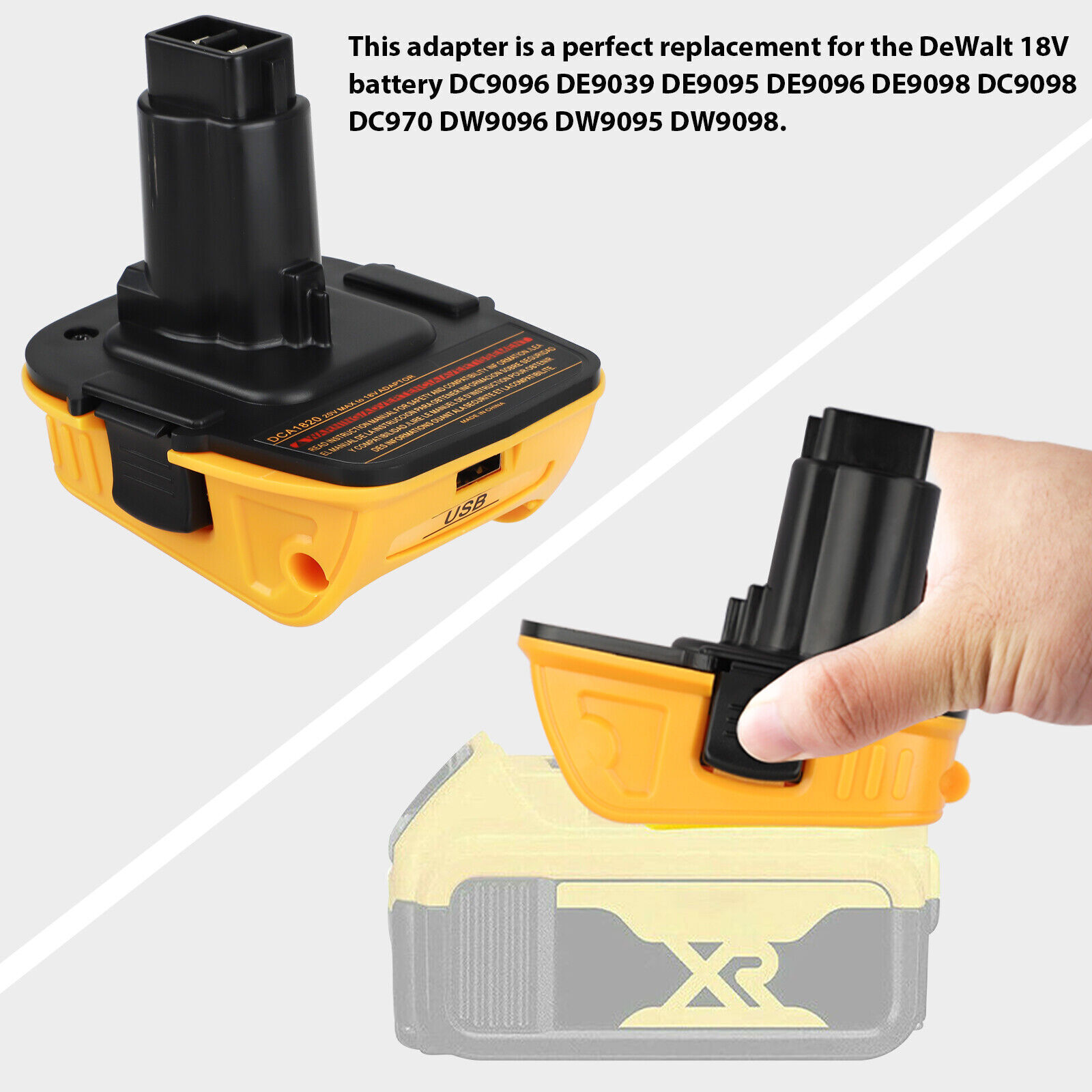 2PACK 18V To 20V MAX DCA1820 Adapter Converter For DEWALT 20Volt Li-ion Battery