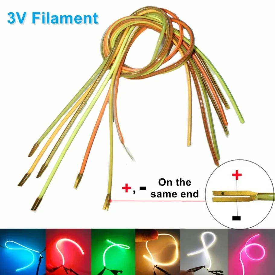 10PCS/Pack 3V LED Same End Filament Flexible Diode Lighting Strip Decoration