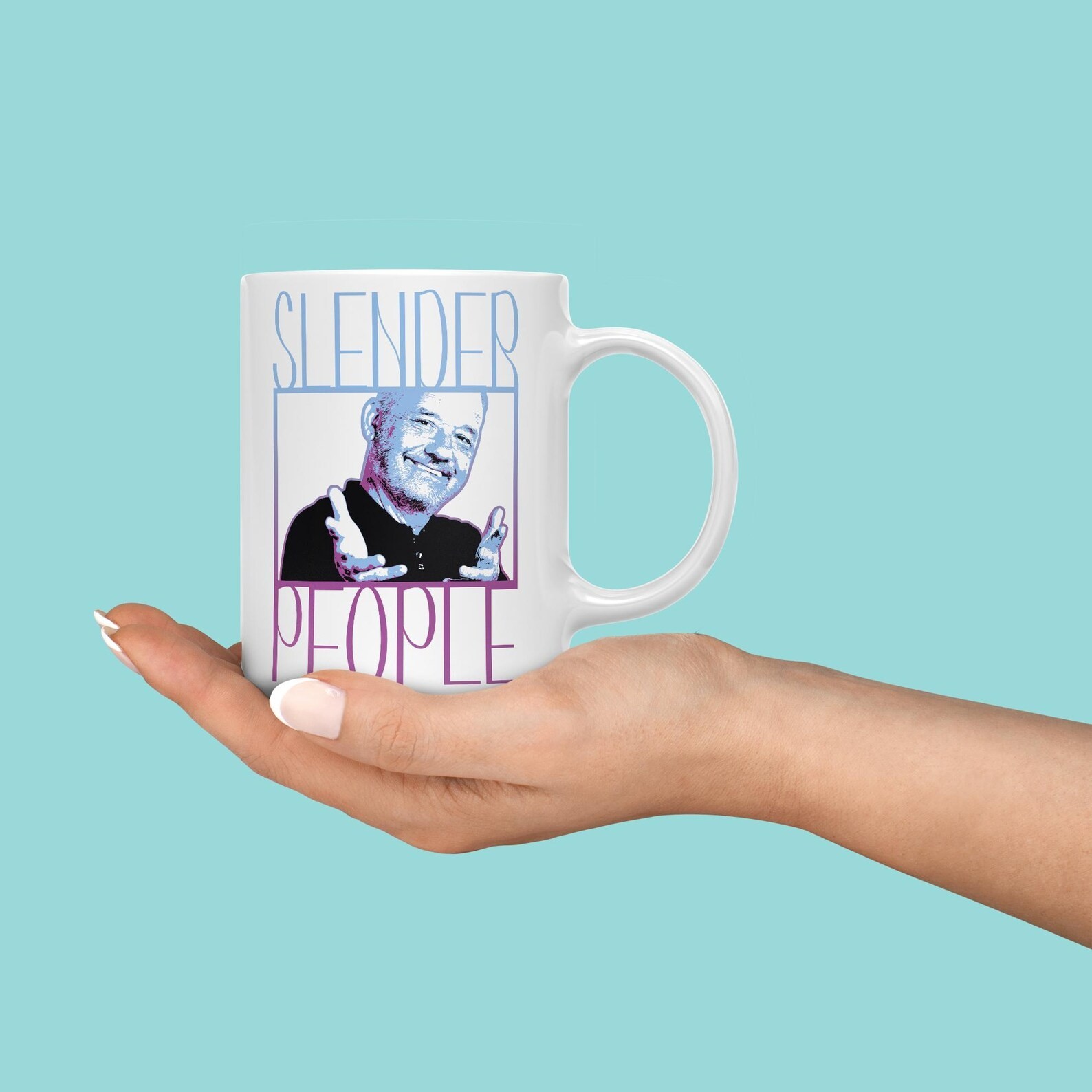 Bob Mortimer Slender People Black Mug 11oz 15oz Funny Comedy TV Show Pop