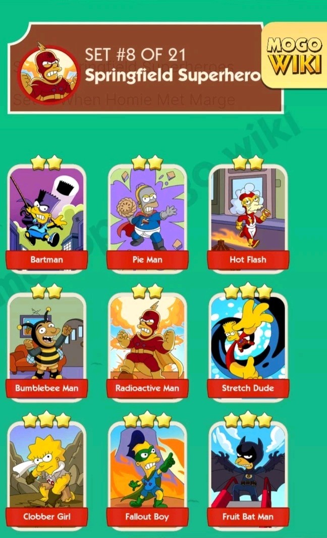 Mono..ly Sticker Go All 1-2-3-4-5-6 Star Very Low price(0.99) The Simpsons Album