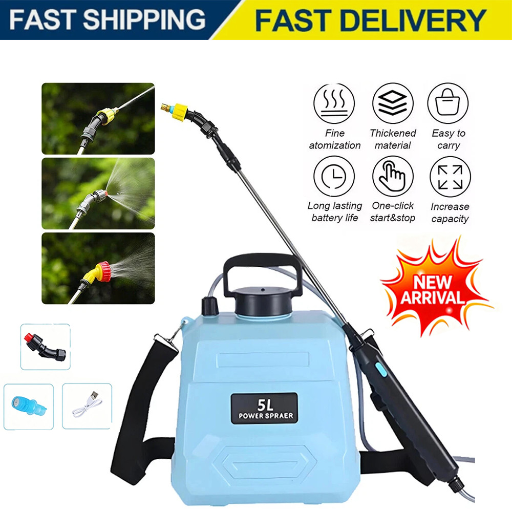 Rechargeable Electric Garden Plant Sprayer 5L Battery Powered Sprayer 2 Nozzles